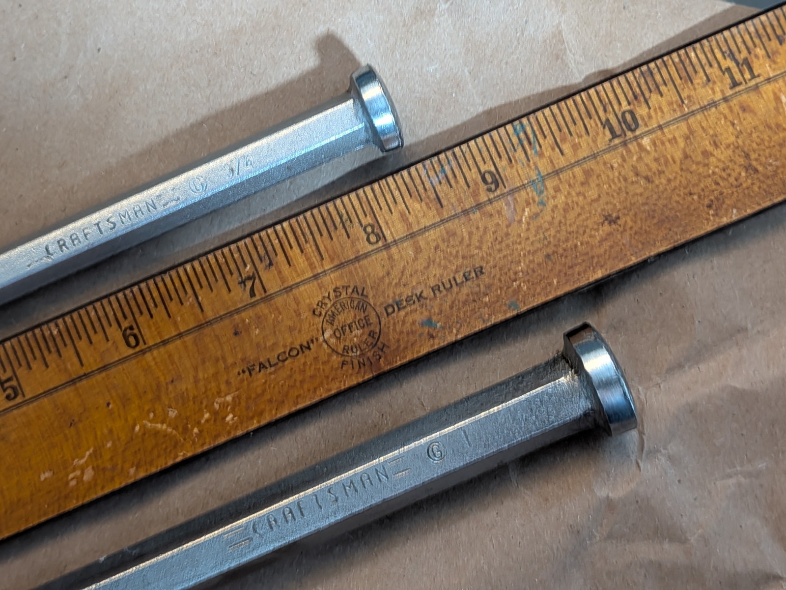 Vintage Two CRAFTSMAN All Steel Wood Chisels 3/4″ & 1″ Hex Shank “G” Forge NICE!