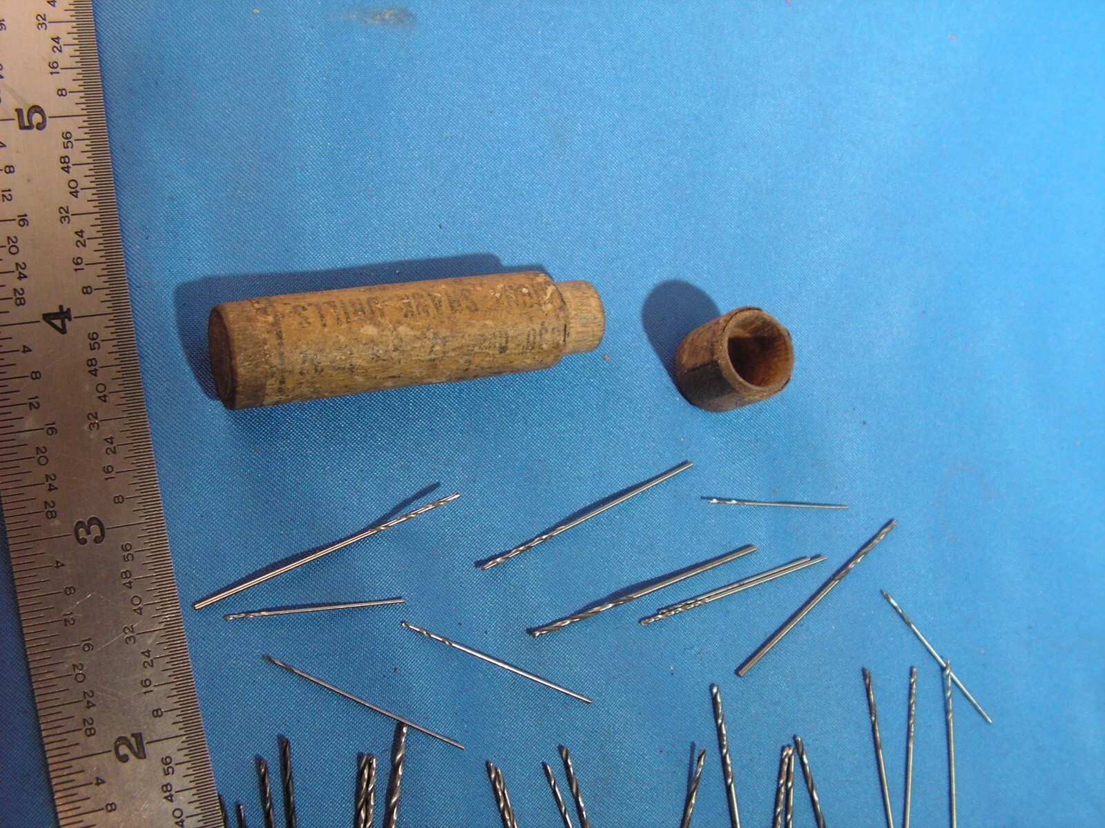 Morse Twist Drill & Machine Co. Antique shank Drill , LOT OF 29 wooden tube