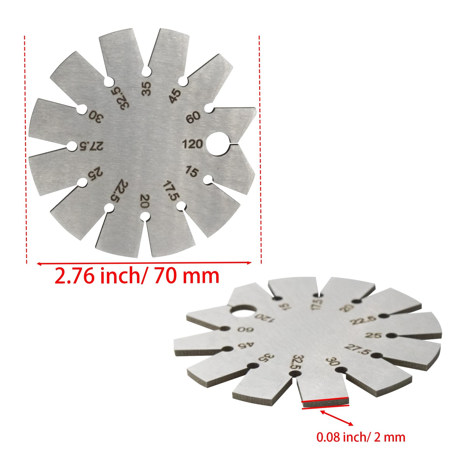 Adyoney 1 PCS Brushed Silver 15-120 Degree Bevel Gauge, Stainless