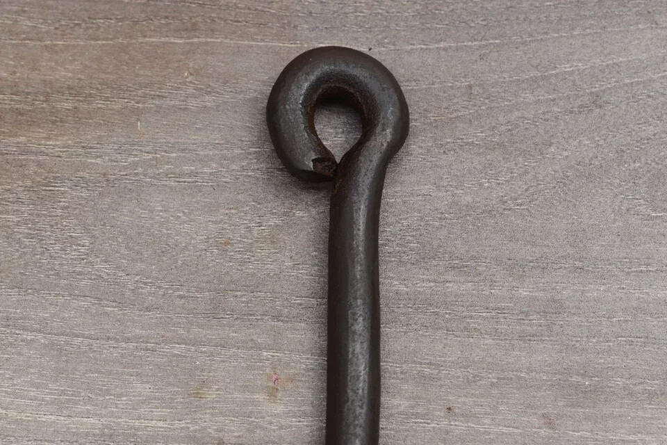 2 Piece Vintage Hand forged Heavy Iron Hanger Meat Hanging Hook tool Farm Tool
