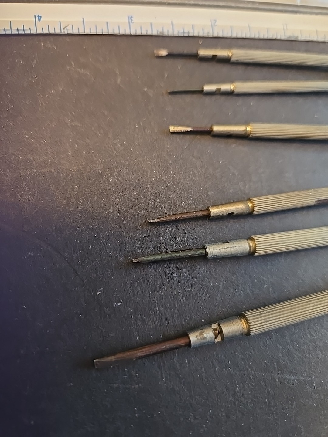 Vintage 6 Piece Jewelers/ Mini Micro Flat Blade Screwdriver Set, Case