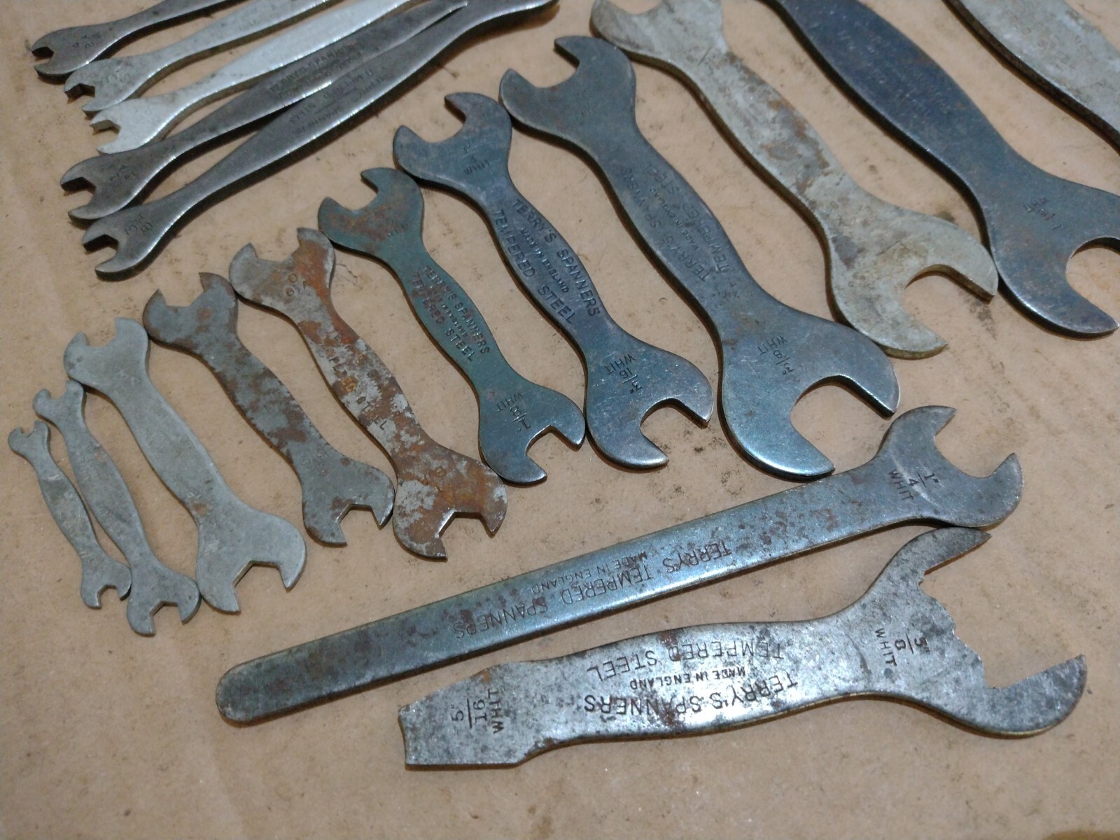 Terry’s Spanners Vintage Tempered Steel Spanners BA & WHIT Various tiny-big Size