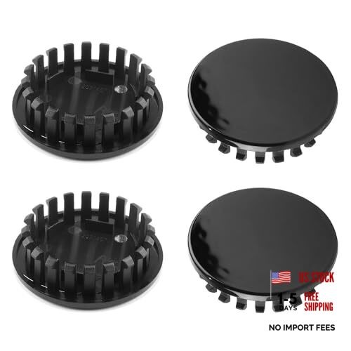 4Pcs Wheel Center Caps for OD 66.8 mm(2.63 in), ID 55 mm(2.17 in) Black