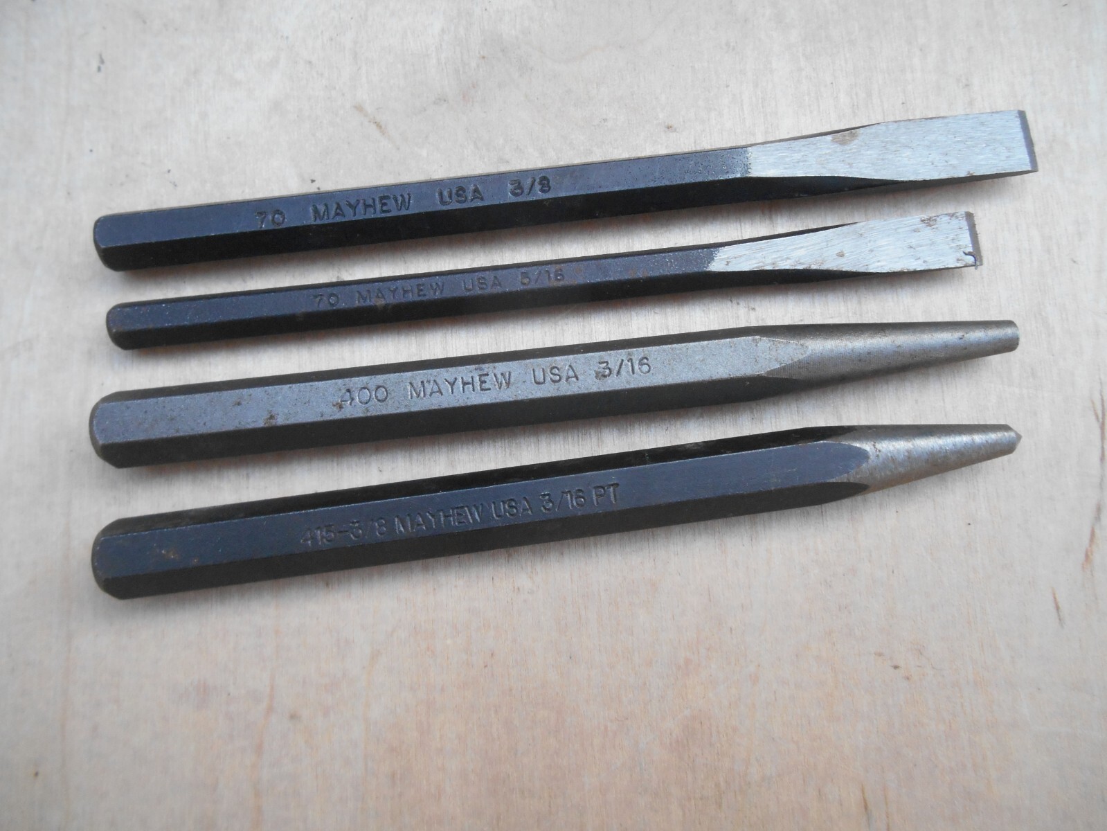 MAYHEW CHISEL AND PUNCH LOT OF 4 , NEW