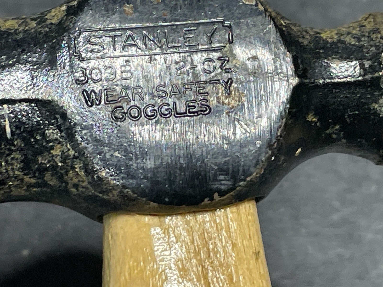 Vintage Stanley 12oz Ball Peen Hammer 309B For Metal Work Mechanics Made in USA