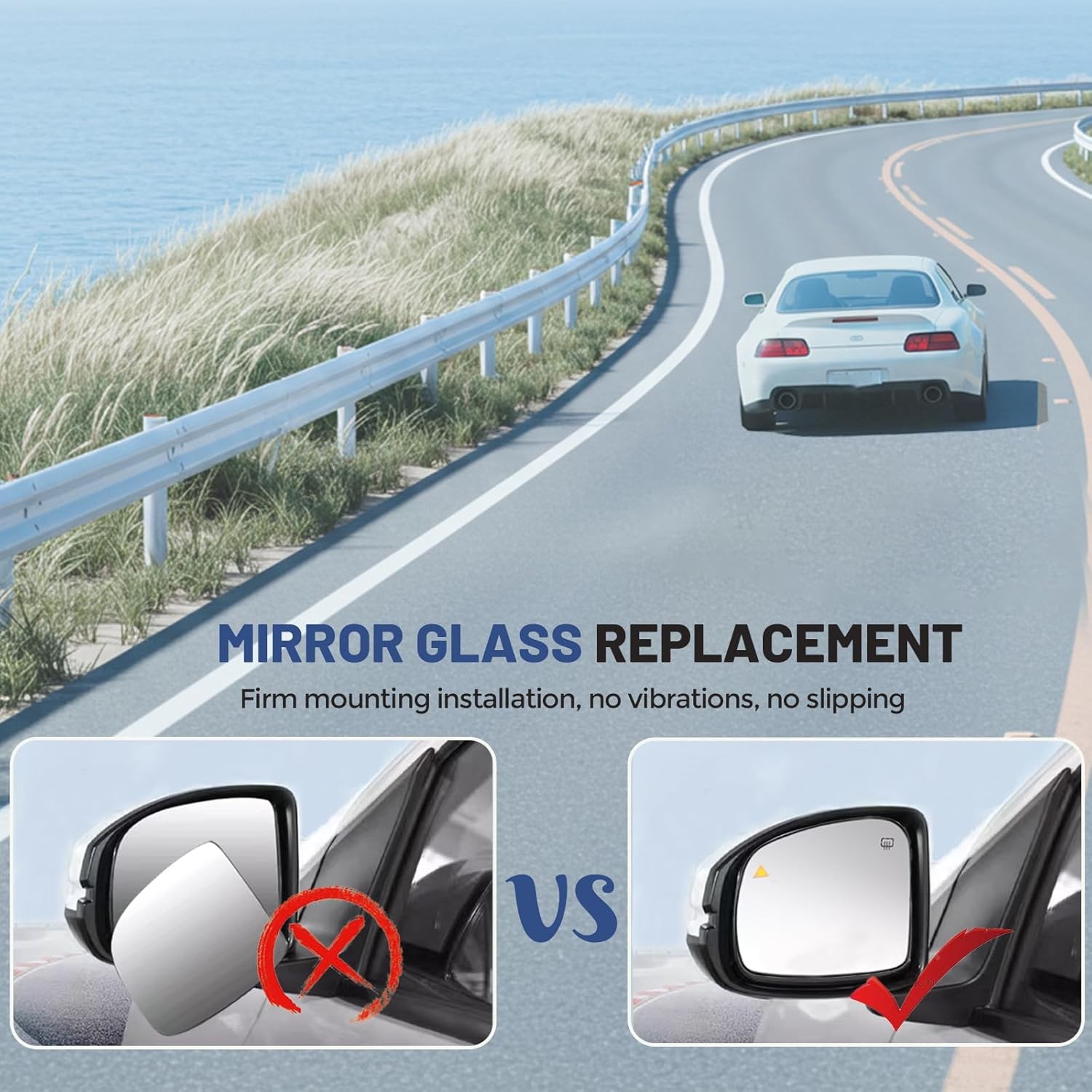 Passenger Mirror Glass Toyota RAV4 Tacoma 4Runner Heated