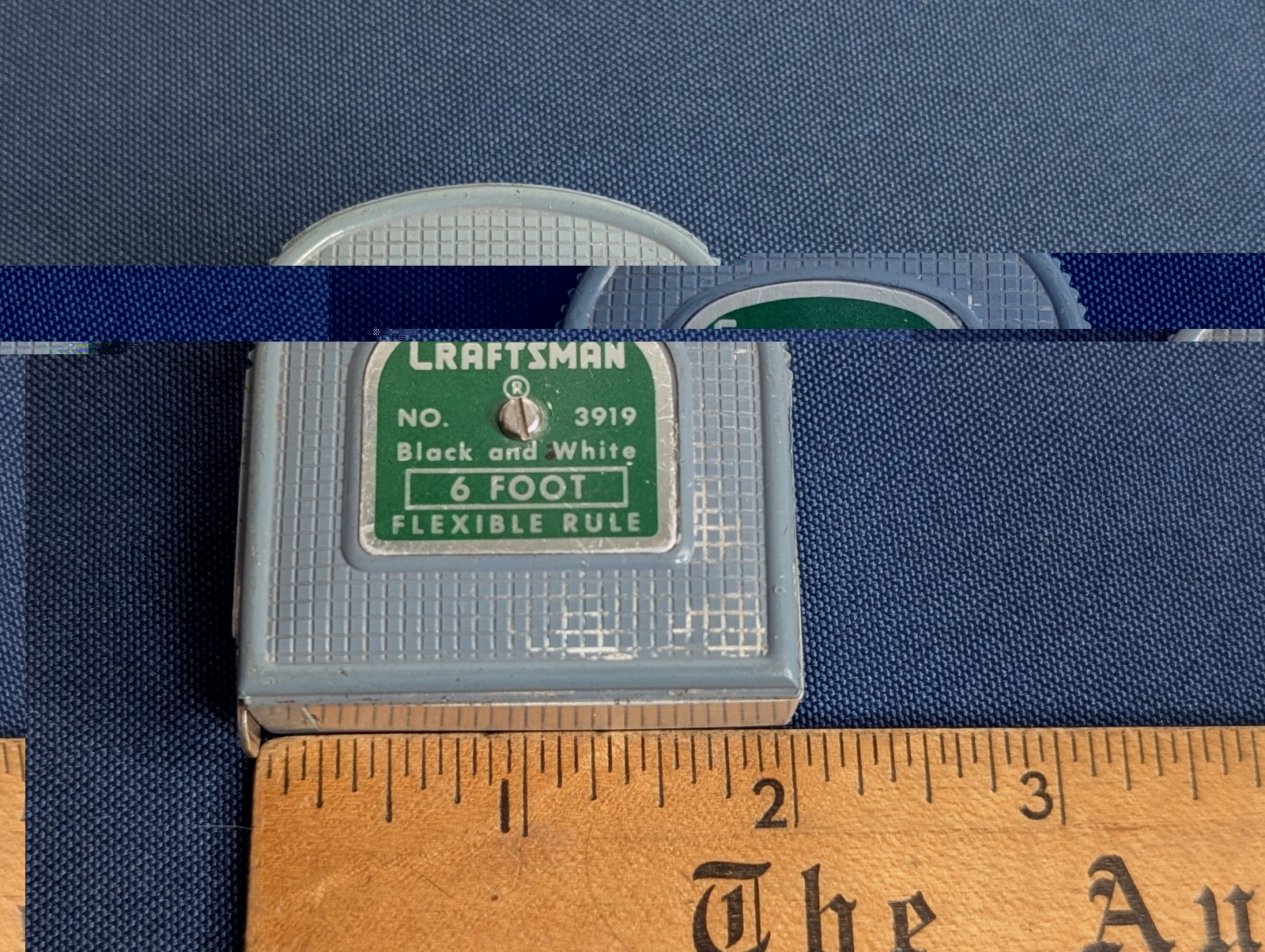Vintage Craftsman 6 Foot Flexible Rule Tape Measure No. 3919 Black & White