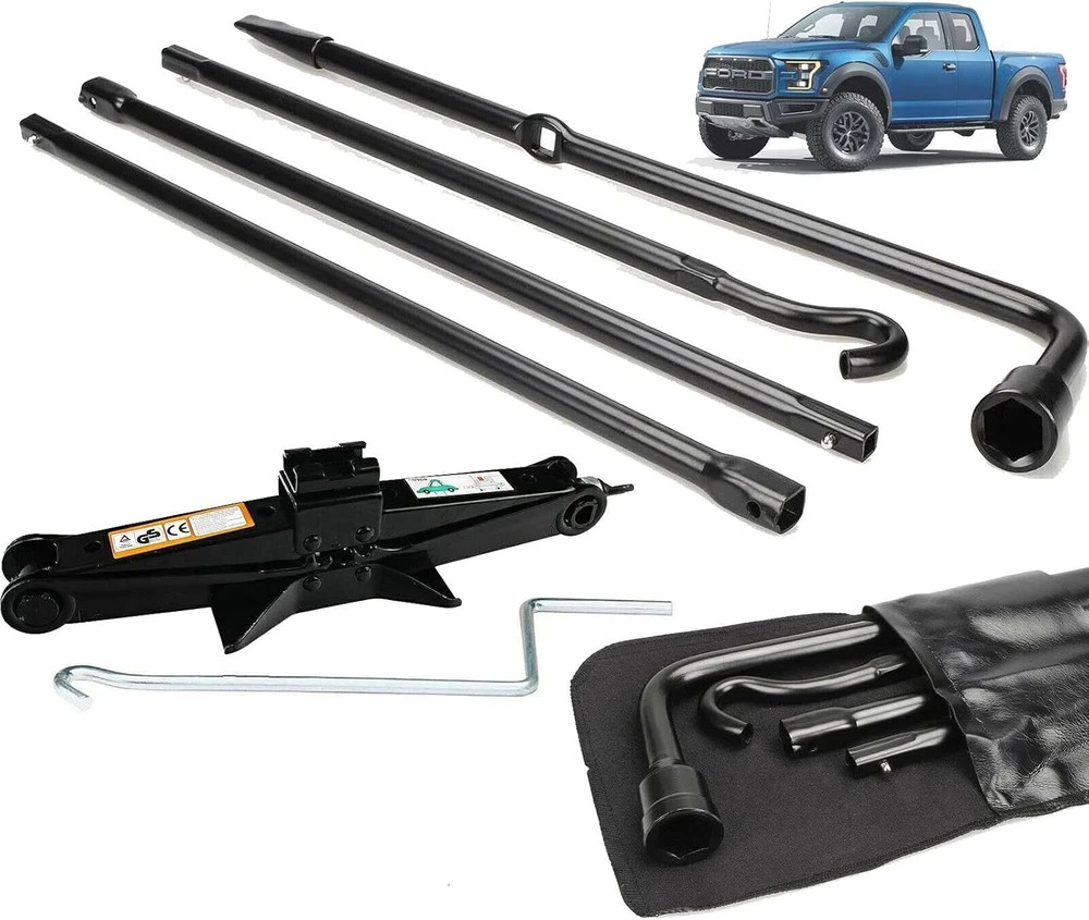 Spare Tire Tool Kit & 2 Ton Scissor Jack for 2004-2014 Ford F150 Lug Wrench