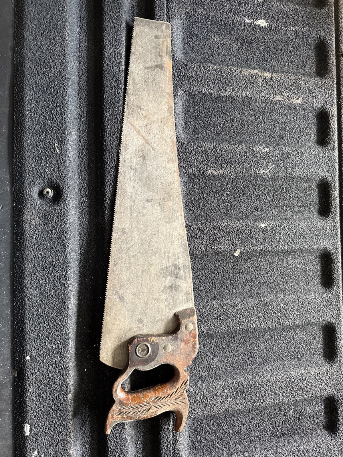 Vintage Warranted Superior Hand Saw #10 Puckering Hardware Co. No. 15