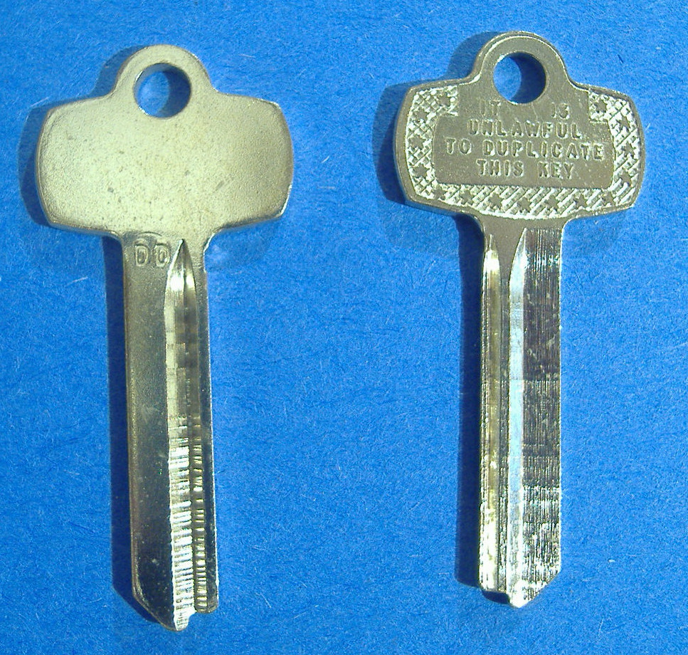 TWO NICKEL SILVER FITS BEST KEY BLANKS FOR “DD” KEYWAY