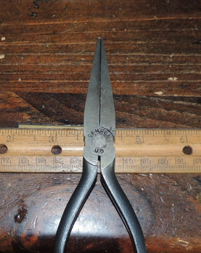 NOS VINTAGE 6-1/4″ CAMRON U.S. Duck Bill Flat Long Nose Pliers