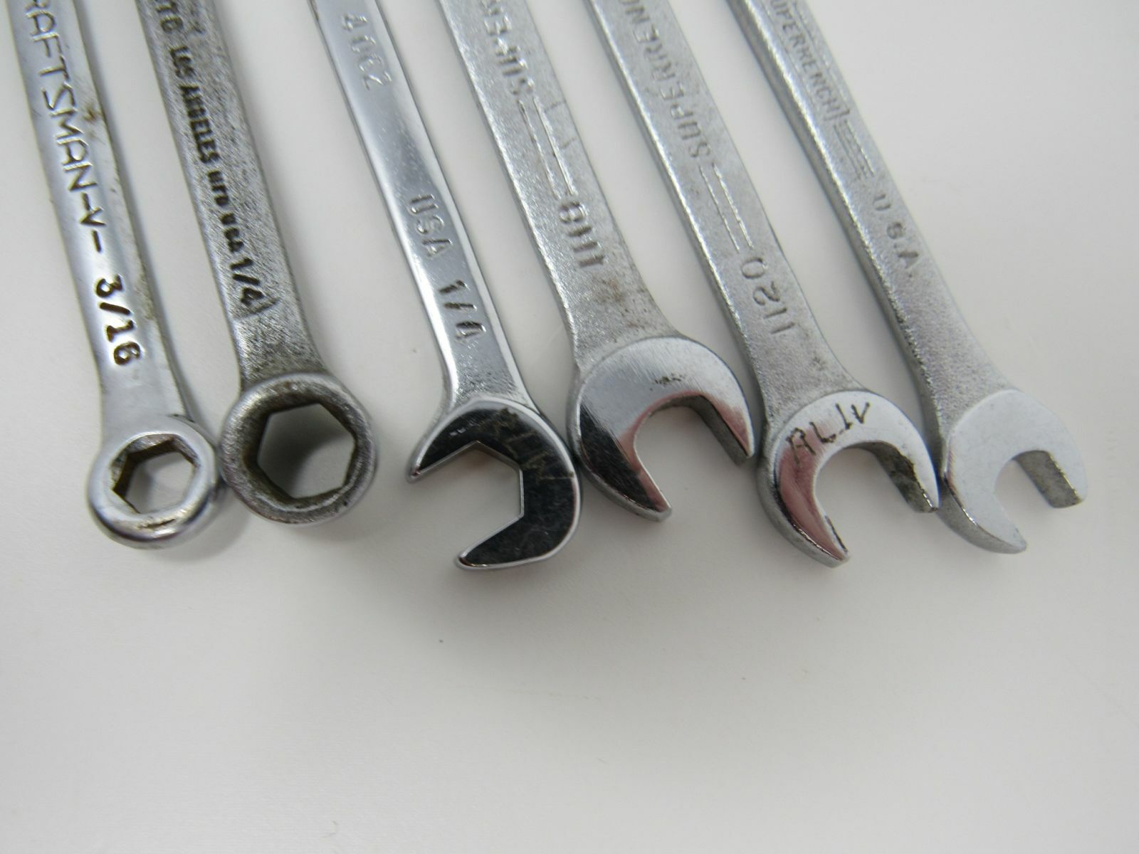 Name Brand Set of 6 Box End Open End Wrenches 5/32-in to 5/16-in Vintage