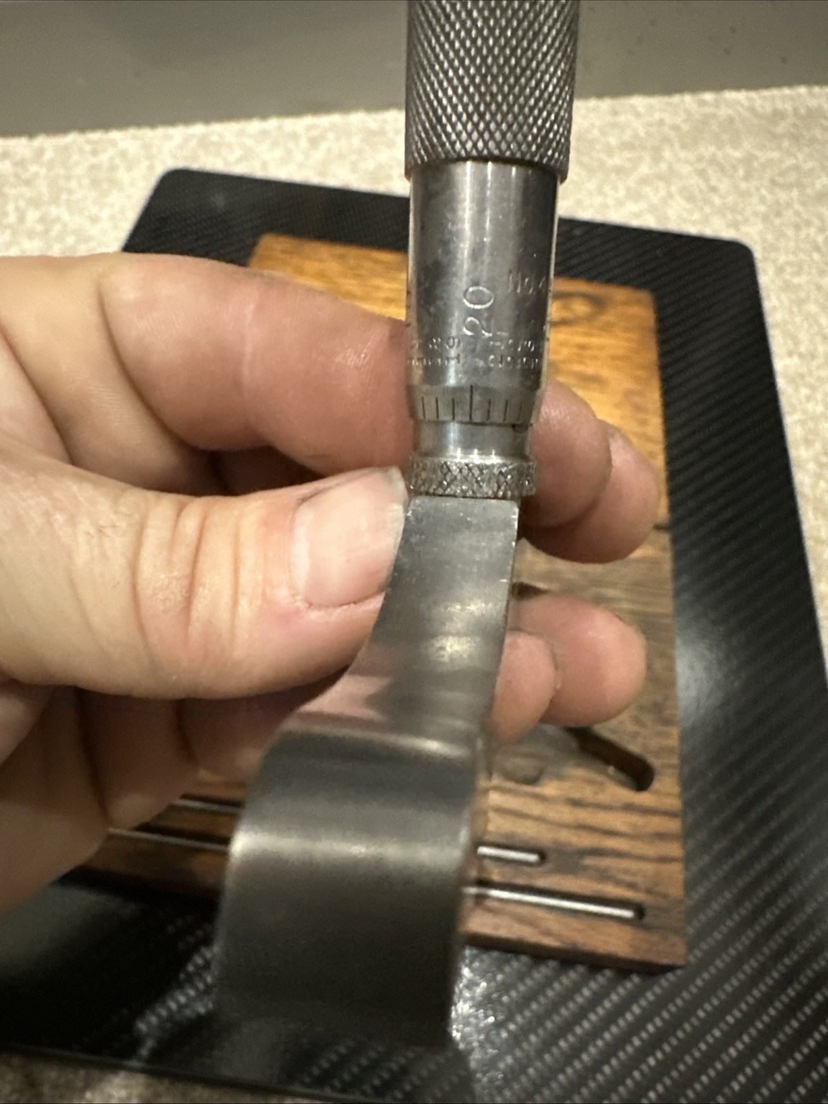 Starrett 440-B 0-3″ Depth Micrometer Machinist Tool Maker Wood Case Gage