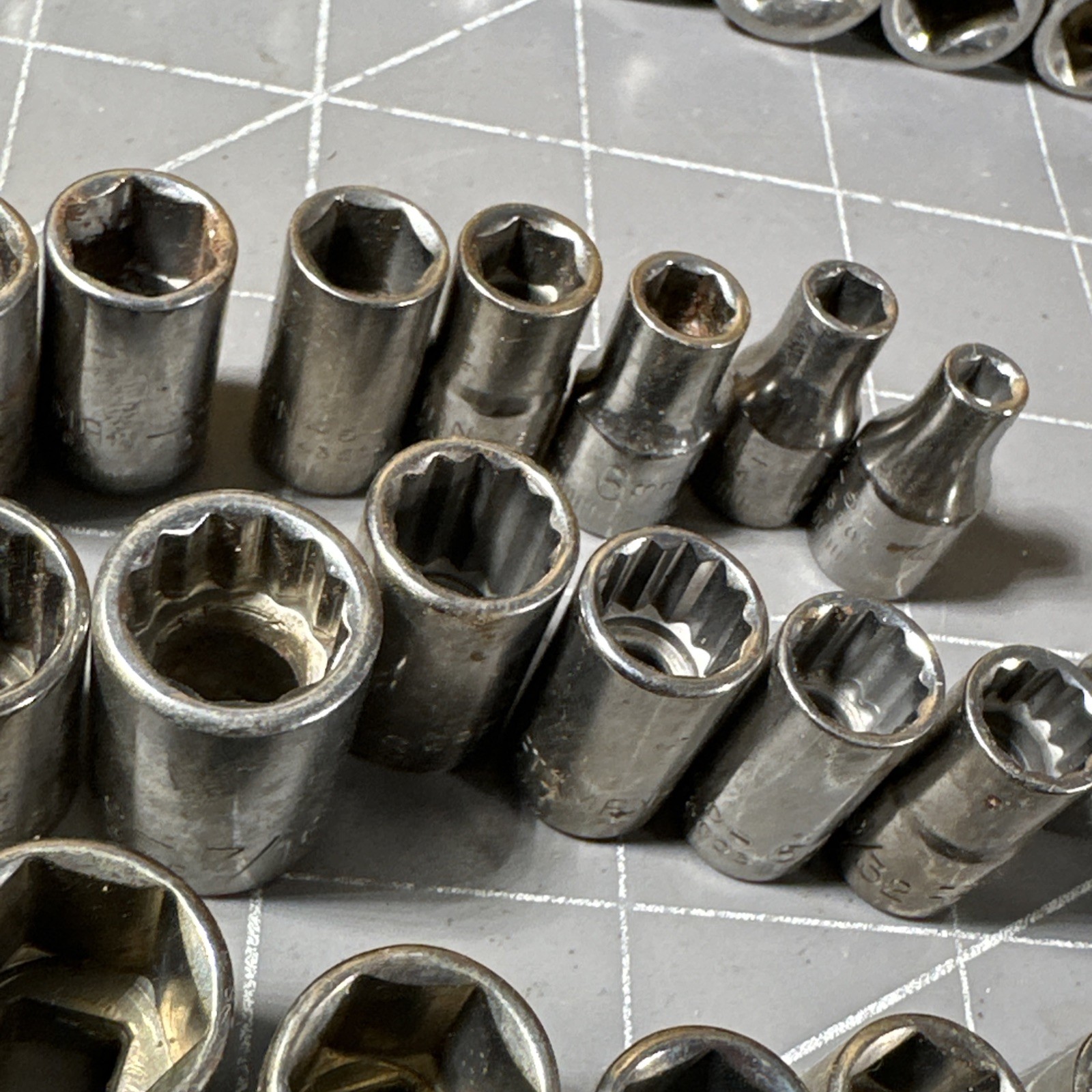 52pc Sears Craftsman USA 1/4 3/8 Mechanics Tool Socket Set In Pouch Vintage