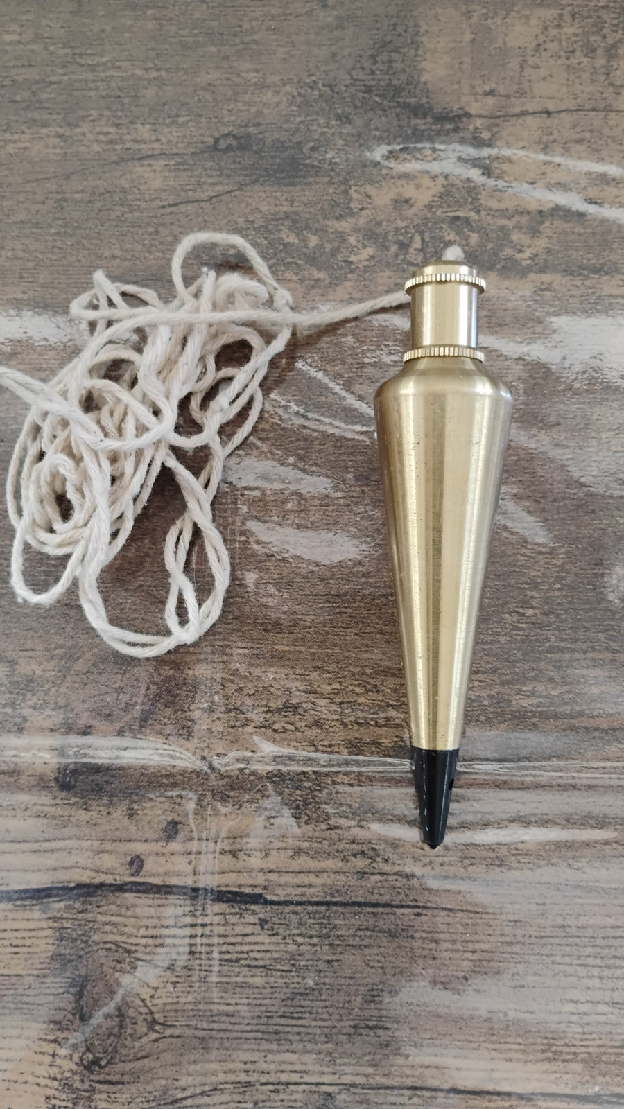 Vintage Brass Plumb Bob 7.7 oz Removable Brass top with String