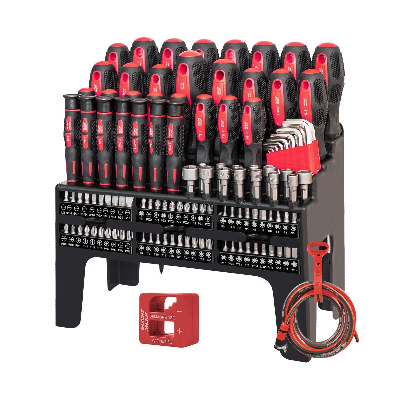 SUNHZMCKP 124-Piece Magnetic Screwdriver set, Includes Slotted, Phillips, Poz…