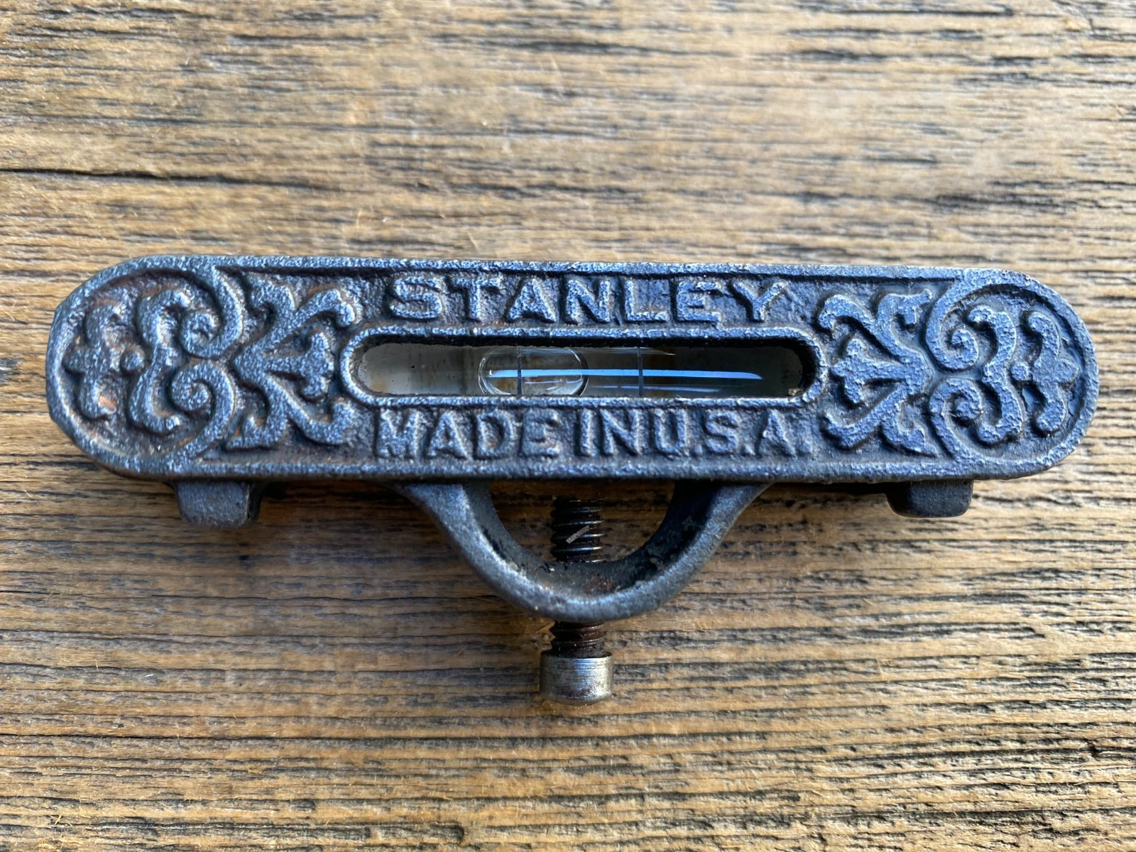 Vintage Stanley Pocket/Line Level-Cast Iron-Bubble String Level Made In USA