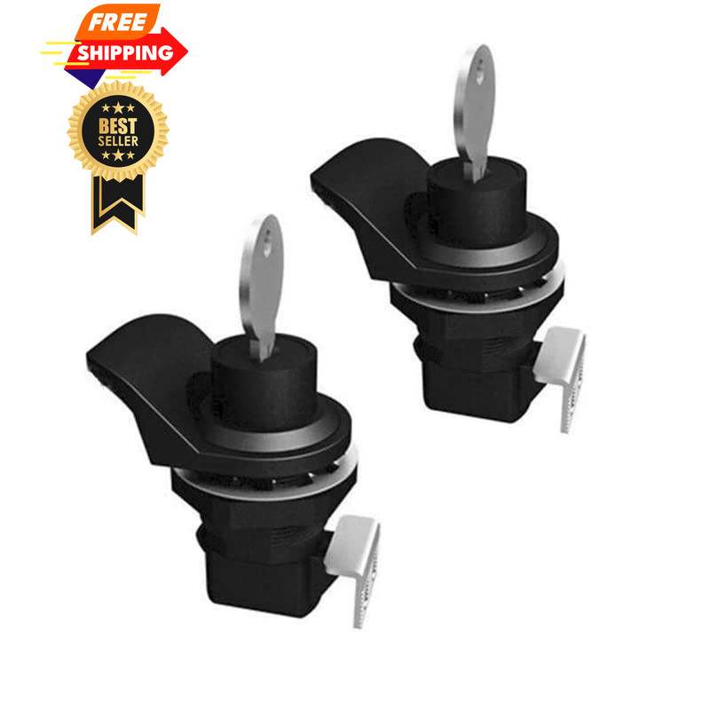 2PCS Push Button Lock Glove Box Latch,Golf cart Boat Black