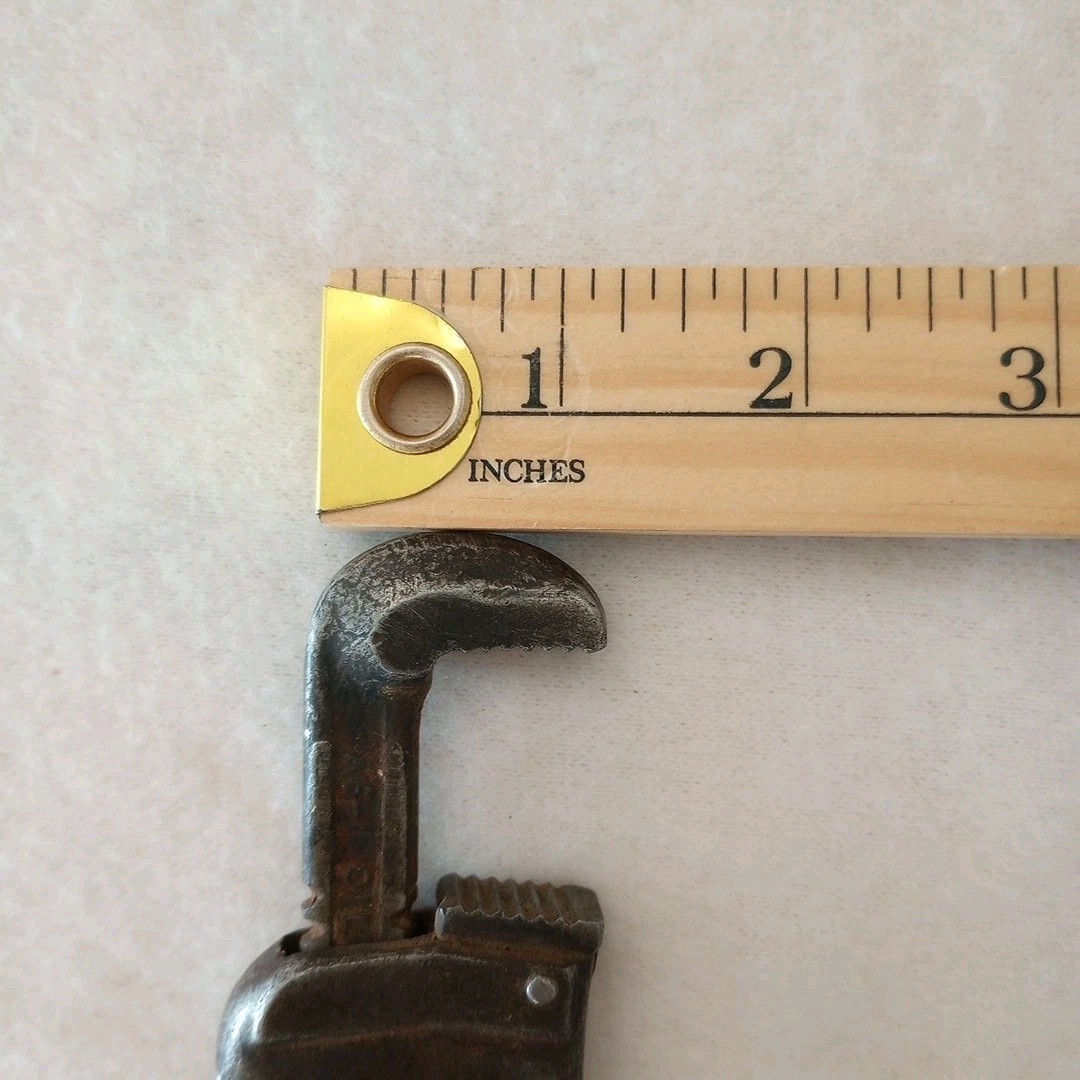 Vintage USA Ridgid Small Pipe Monkey Wrench Serrated Jaw Small Adjustable Ridged