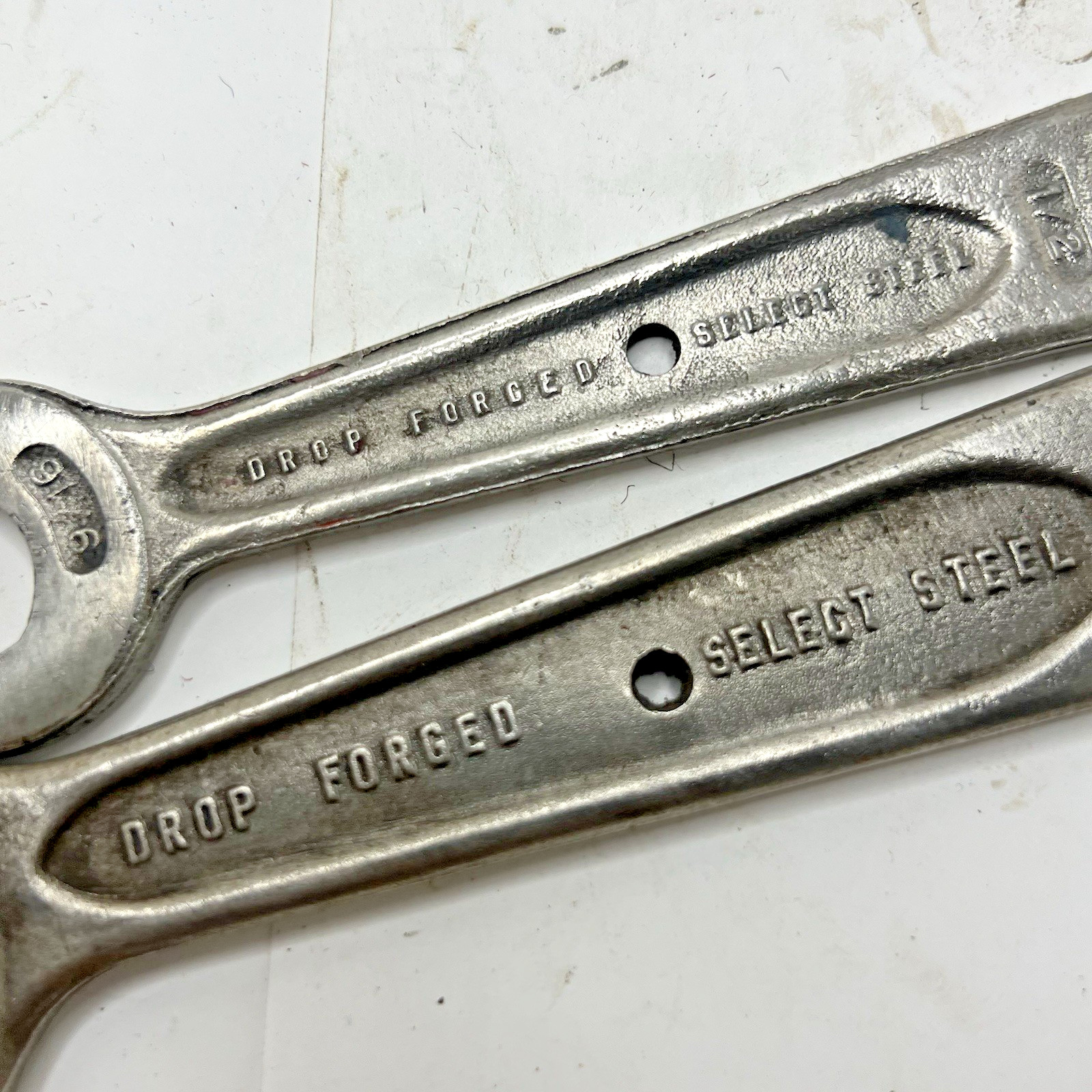 2-Vintage Indestro 3/4″ x 5/8 & 9/16 x 1/2 Open + Box End Wrench Set Chicago USA