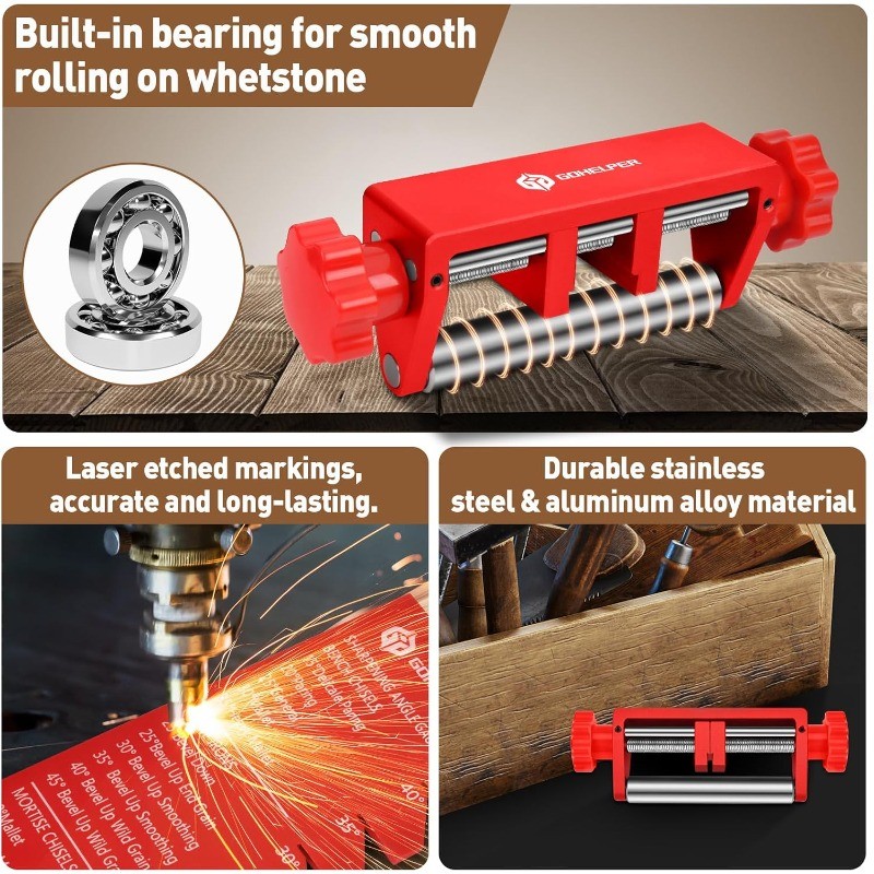 Sharpening Jig, Wood Honing Guide for Chisels and Planes Width 0.1″ to 2.8″