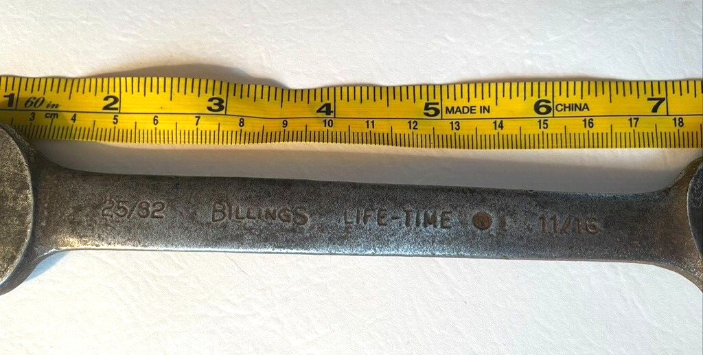 Billings wrench vintage 11/16 and 25/32 double open end L1029 made in USA