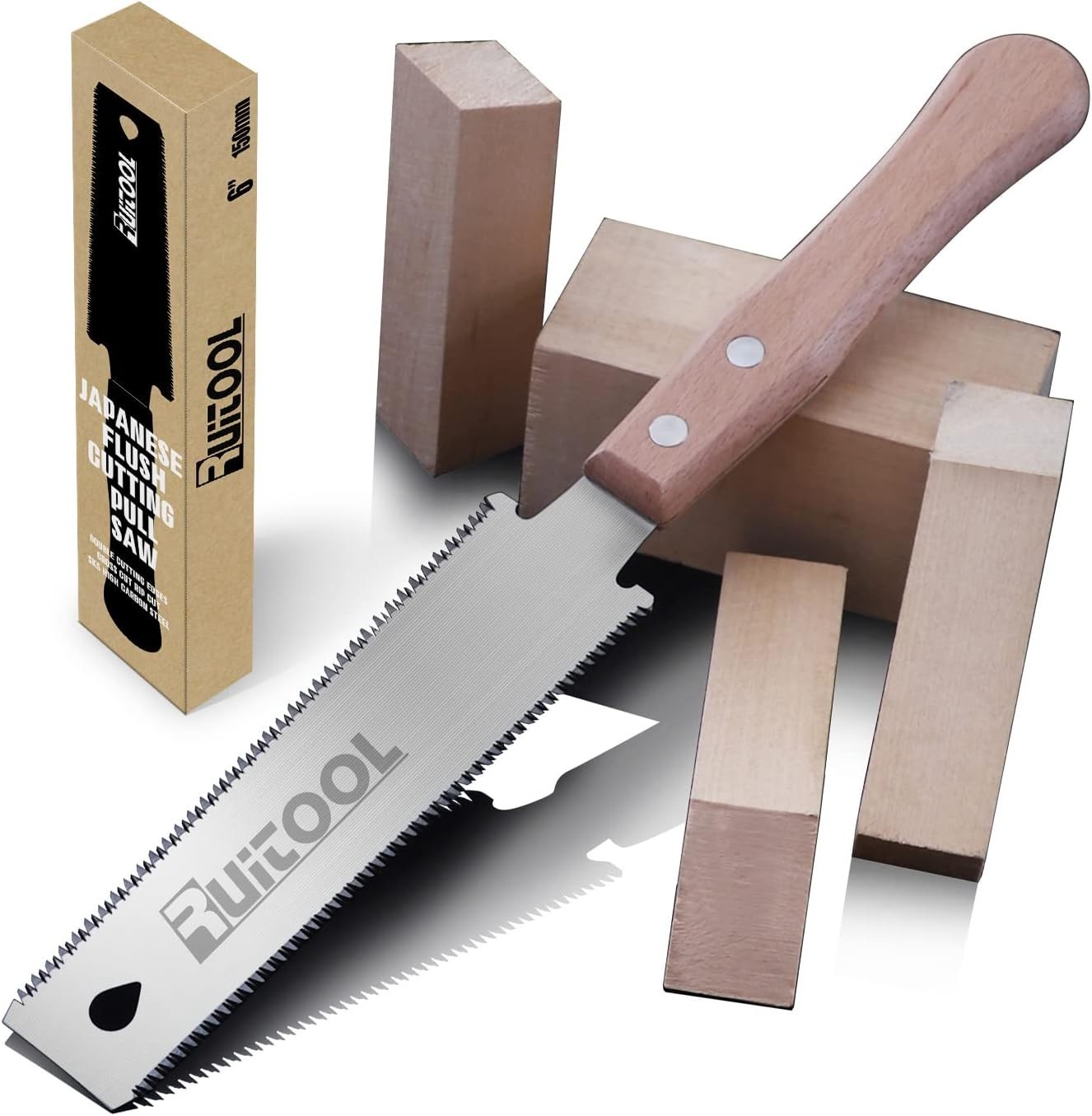 Durable 6″ SK5 Japanese Hand Saw with Beechwood Handle – Ideal for Woodworking