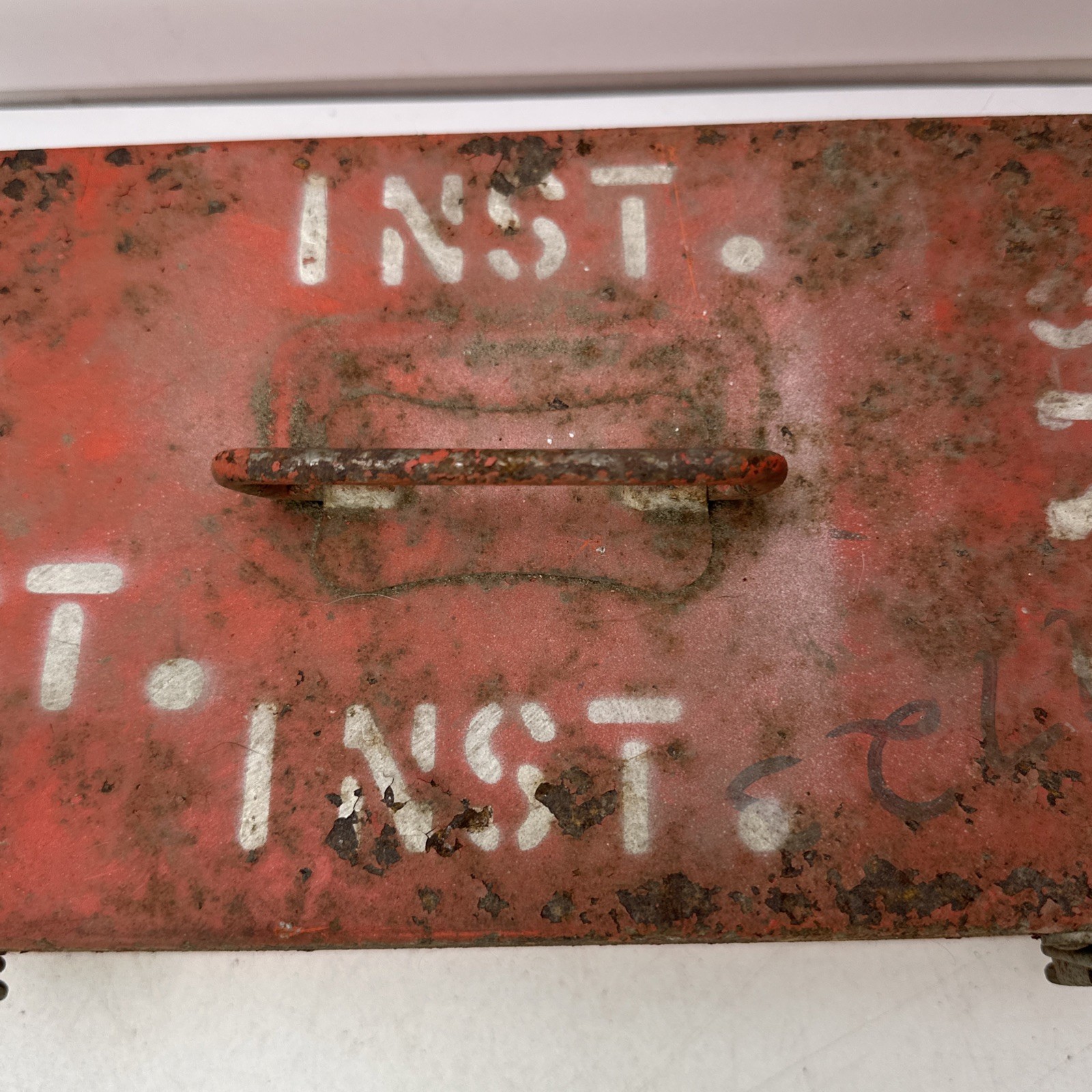 Vintage Ridgid Tool Box Red Metal LAIS As Is