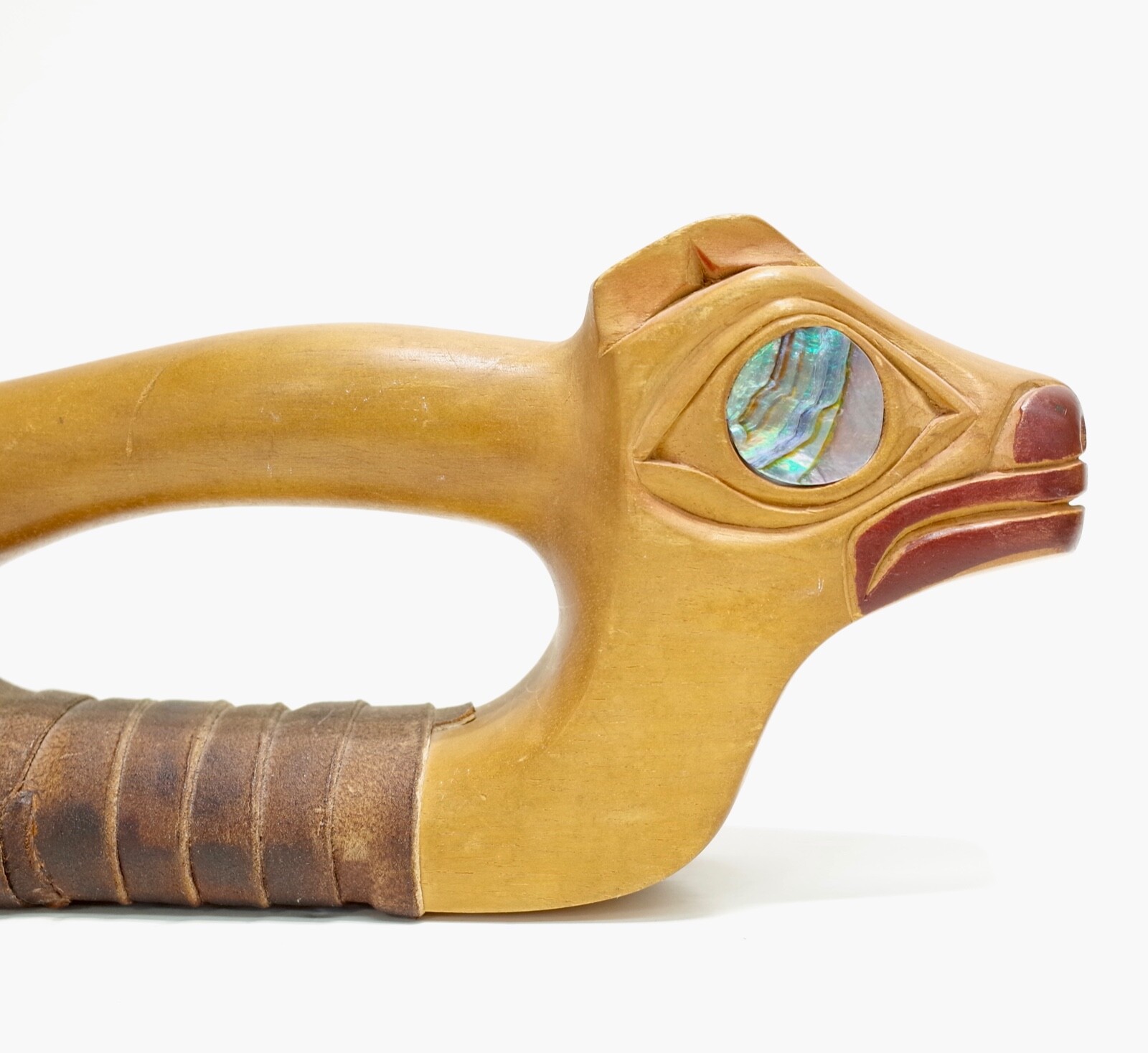 vintage HAIDA Art Northwest Coast Figural Hand ADZE for carving totem canoe