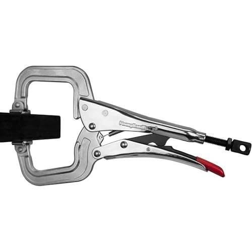 PR115S Locking C-Clamp Pliers, 11″, Swivel Tip, Throat Depth 3-1/4″, Opening
