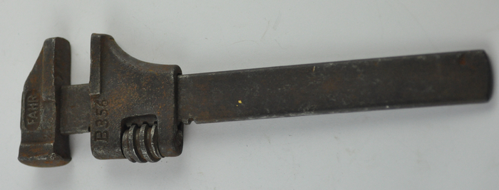 Antique Rare Metal Adjustable Wrench Hammer Forged Tool FAHR 21 B356