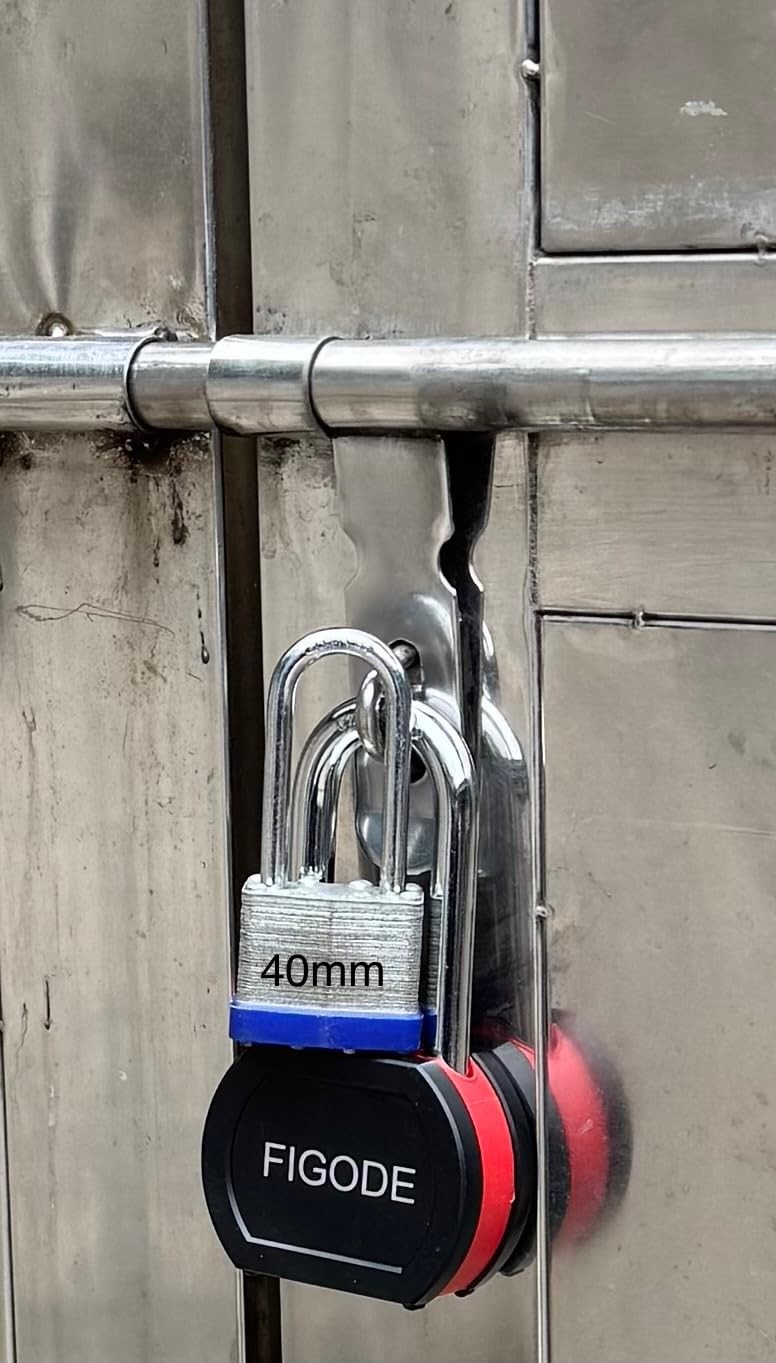 ® Large Sturdy Steel Locks with 4 Same Keys, Heavy Duty Padlock, 2-3/4″ Wide,…