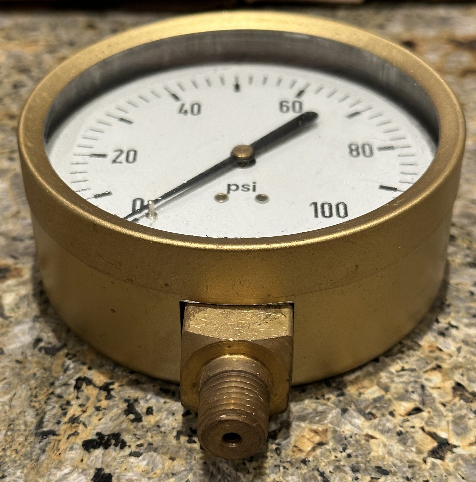 Vintage Braukman 0-100 PSI Dry Gauge, 4″ Diameter, W/ 1/4″ Threads – Lot of 8