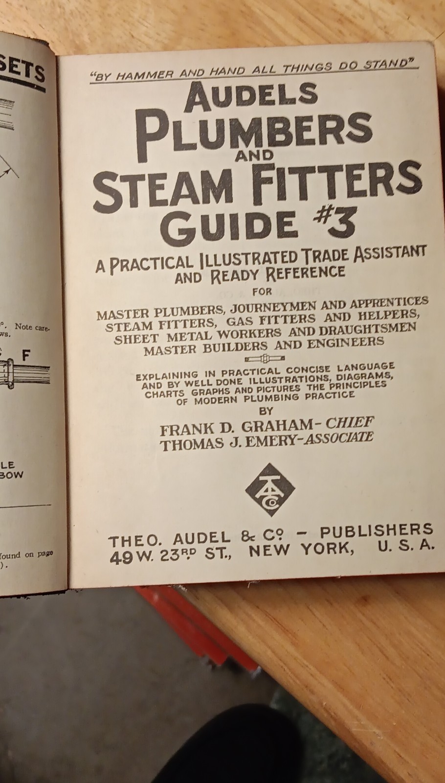 Theo. Audel & Co. Plumbers and Steam Fitters Guide #3 Hardcover