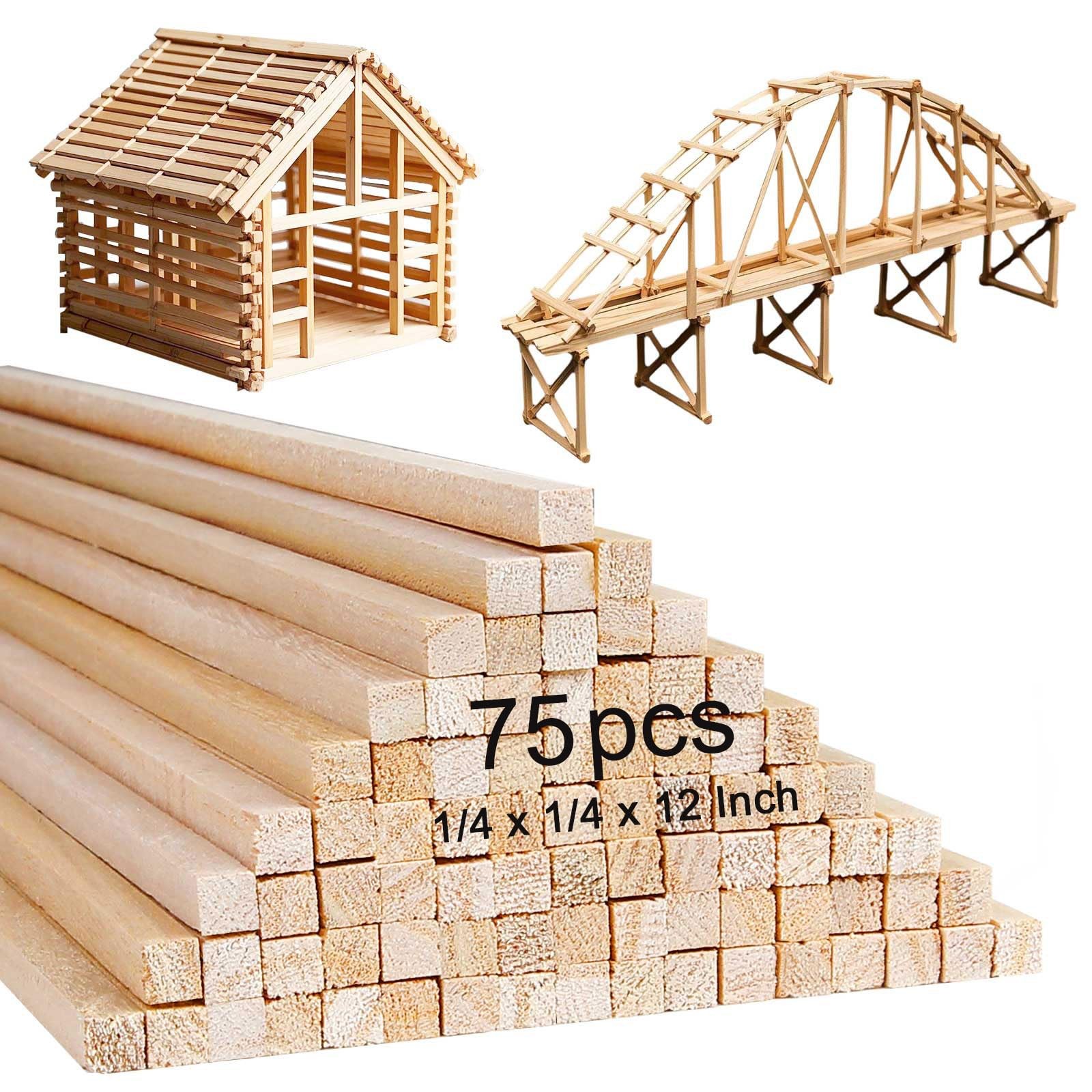 75 Pcs 1/4 x x 12 Inch, 75 Balsa Wood Sticks x x 12 Inch