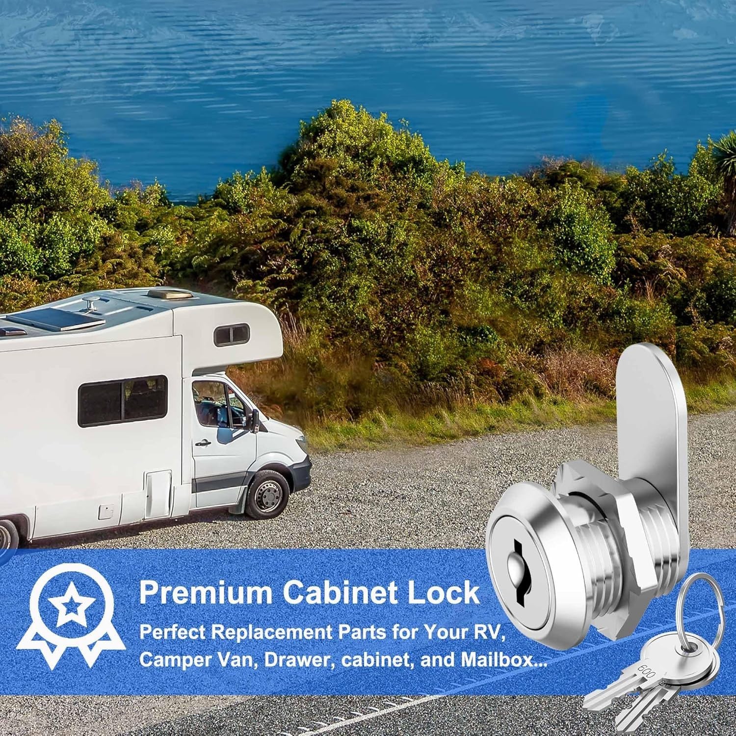 5/8 Inch Cabinet & Mailbox Lock – Keyed Alike with 2 Keys Included