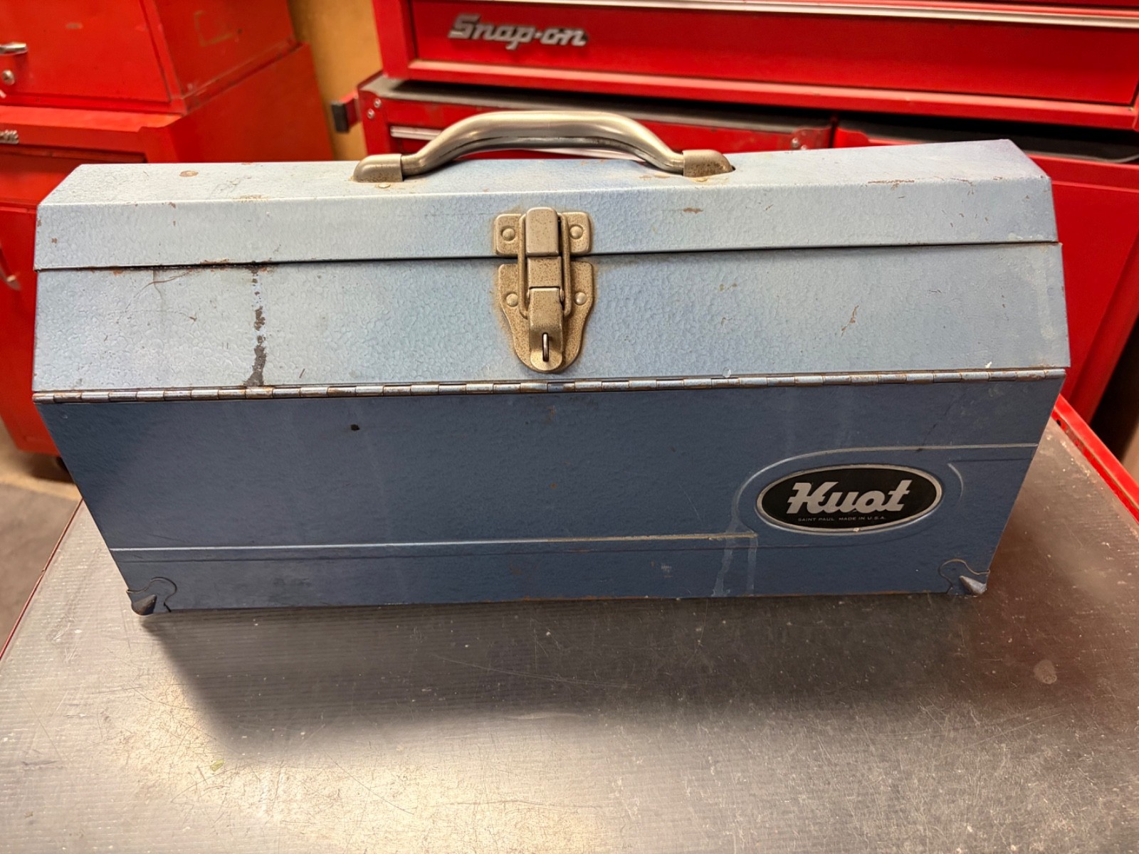 HOUT Metal Tool Box with Tray Made In USA 19″ x 7″