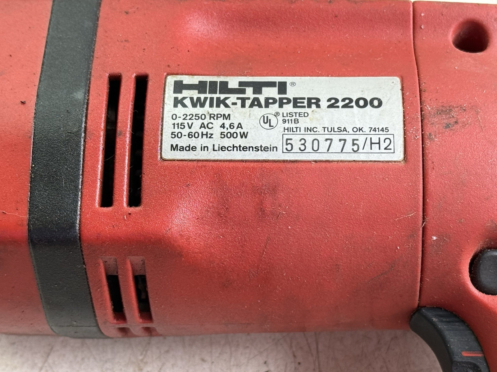 Hilti Kwik Tapper 2200 Used 115V 0-2250 RPM