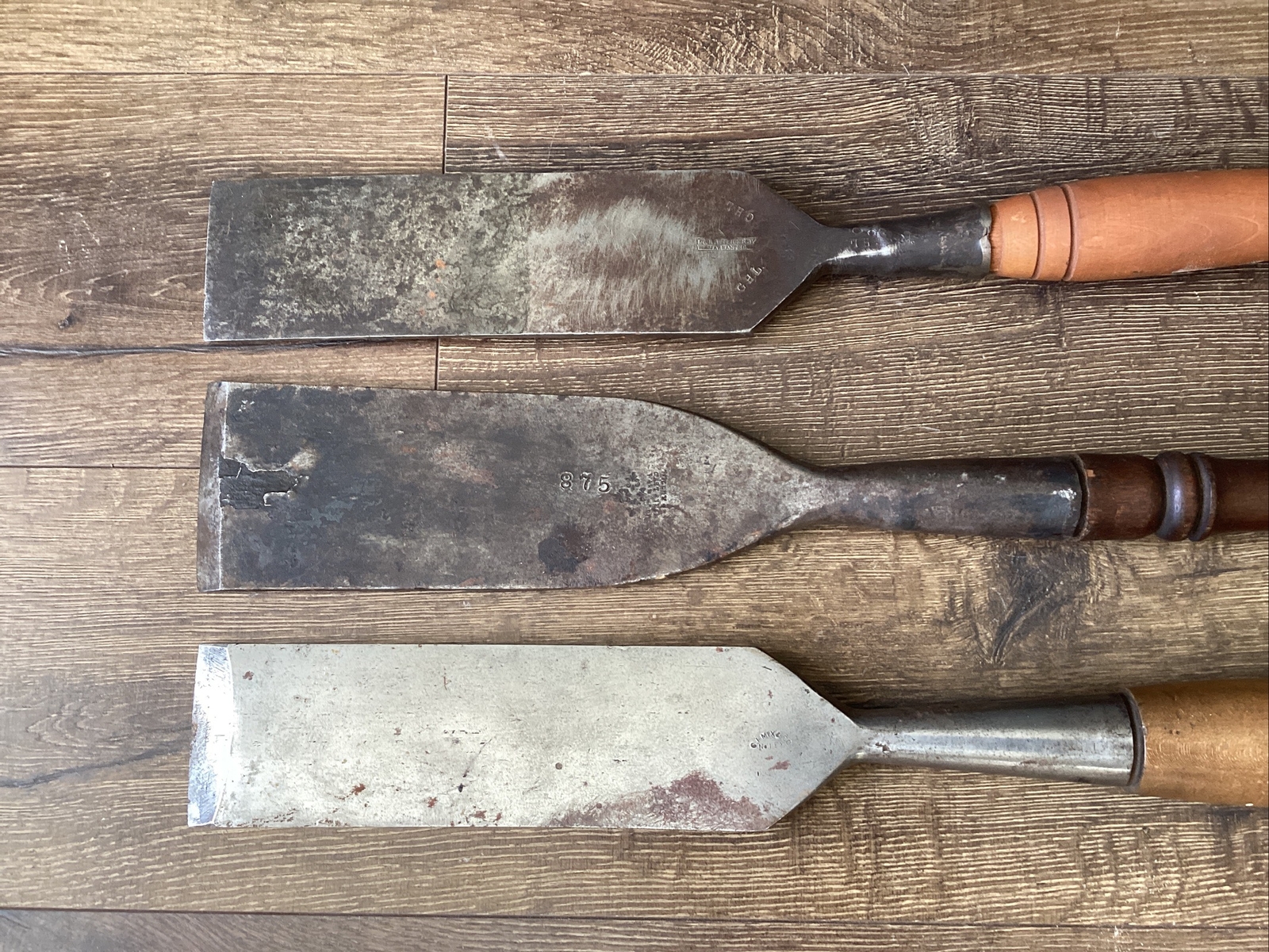 3 CHISEL SLICK SOCKET FRAMING TIMBER WOOD WORKING T.H. WITHERBY G.I. MIX