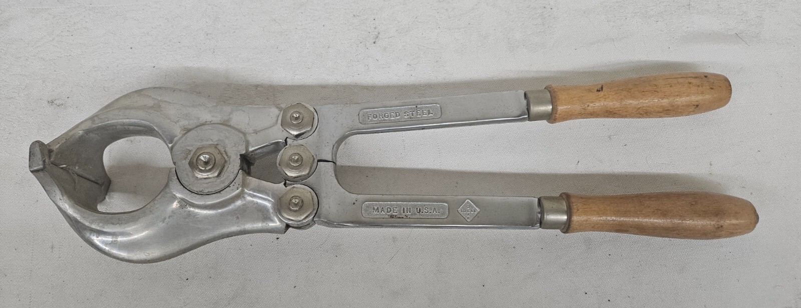 Vintage IDEAL Forged Steel VICE GRIPS Clamp Tool 17″ w Wood Handles OLDIE