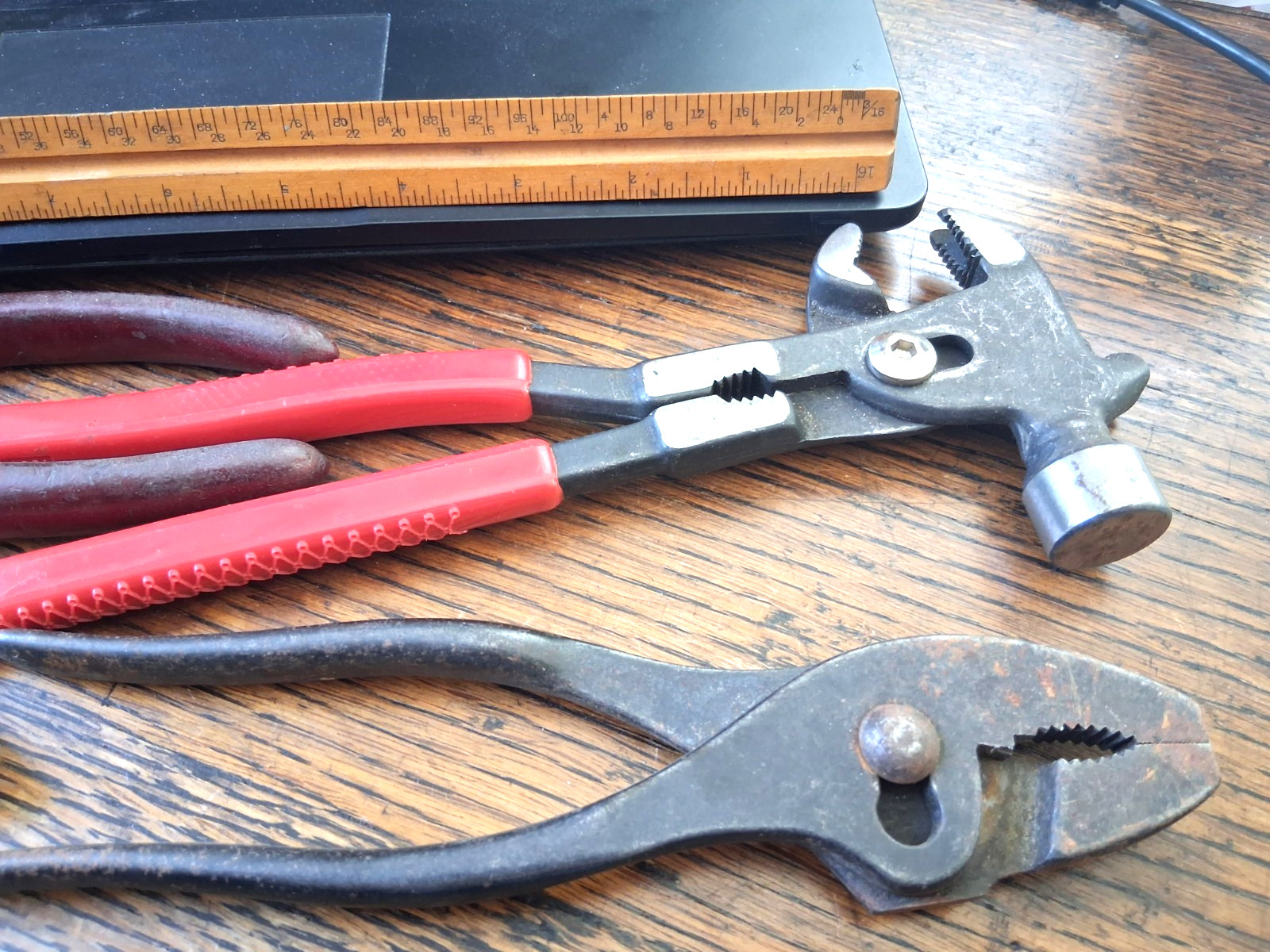 4 Vintage Multi Purpose Adjustable Hand Pliers Hammer Wrench Multifunction Tools