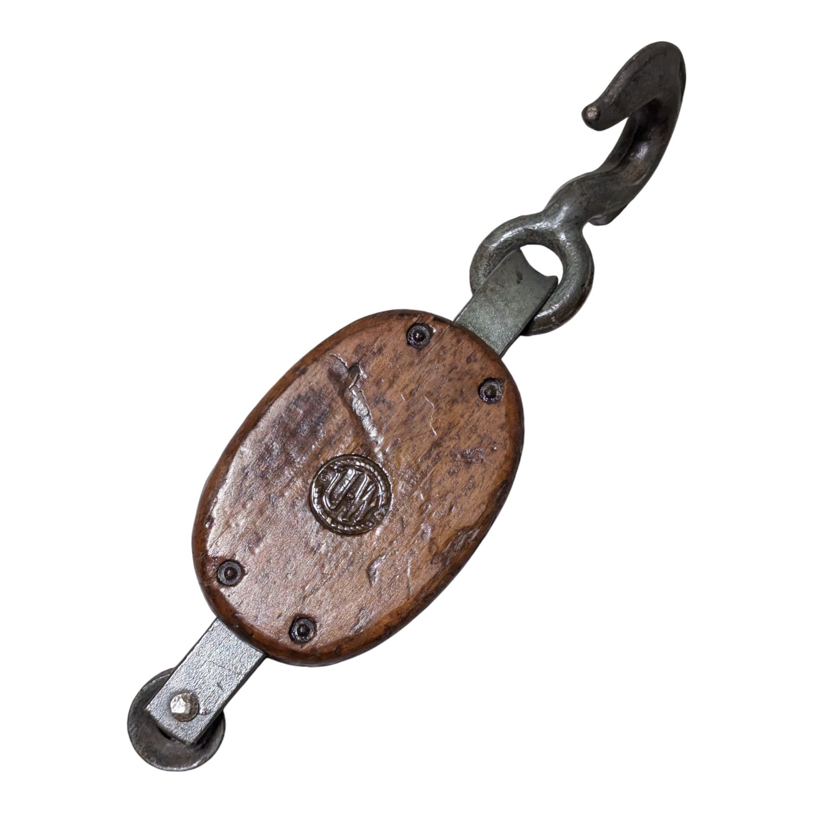 Upson Walton Block Hook & Tackle (UW) 6-PP Vintage Wooden Pulley, UW24 Beautiful