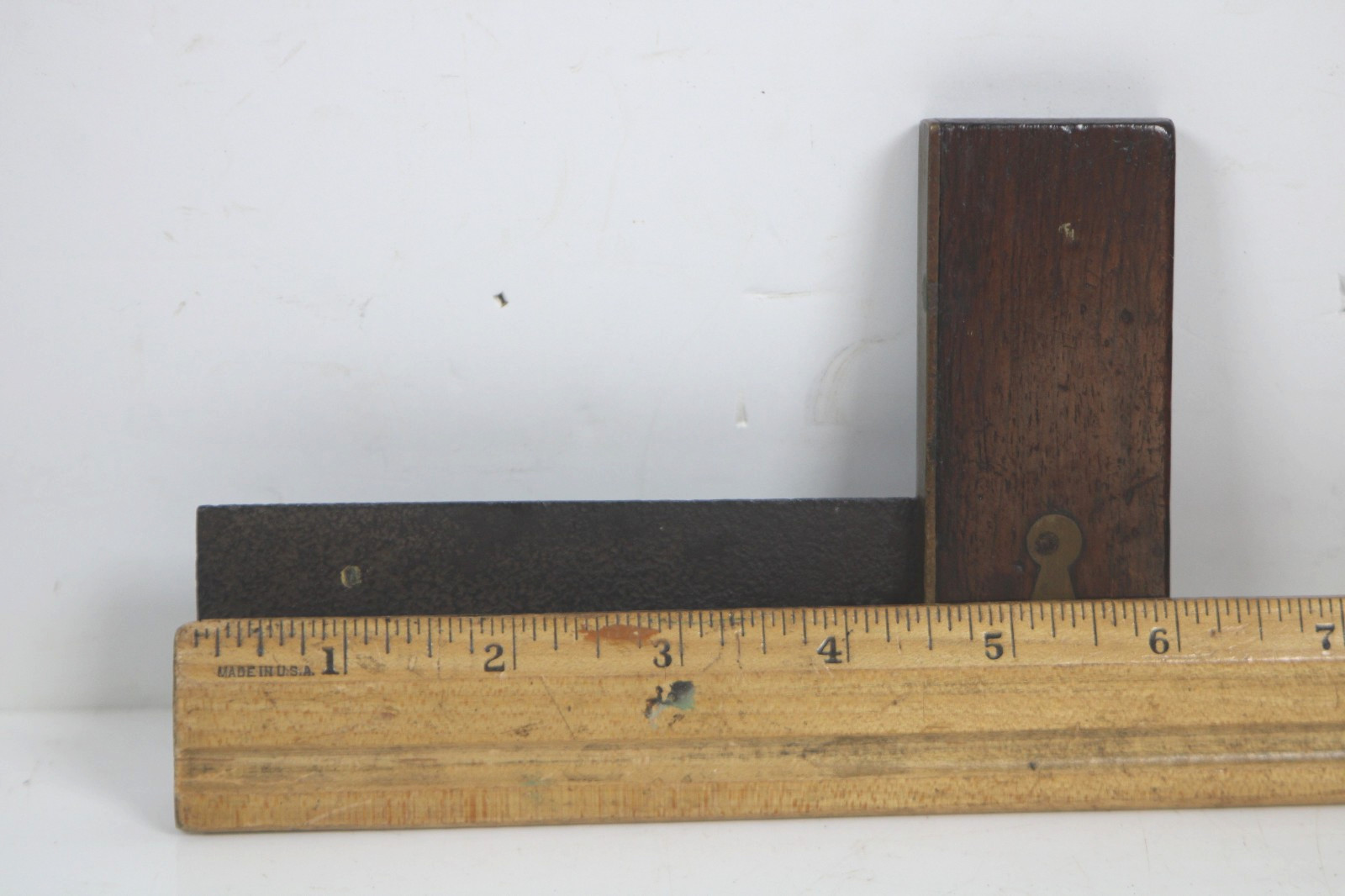 Fine Antique Vintage 4-3/8″ Try Square Brass Measuring Tool Inv#JK94