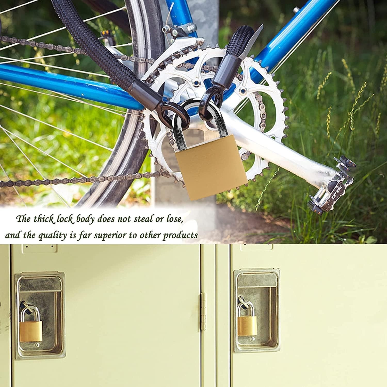 2 Pack of 32mm Gold Padlocks – Sleek Security Locks for Indoor & Outdoor Use