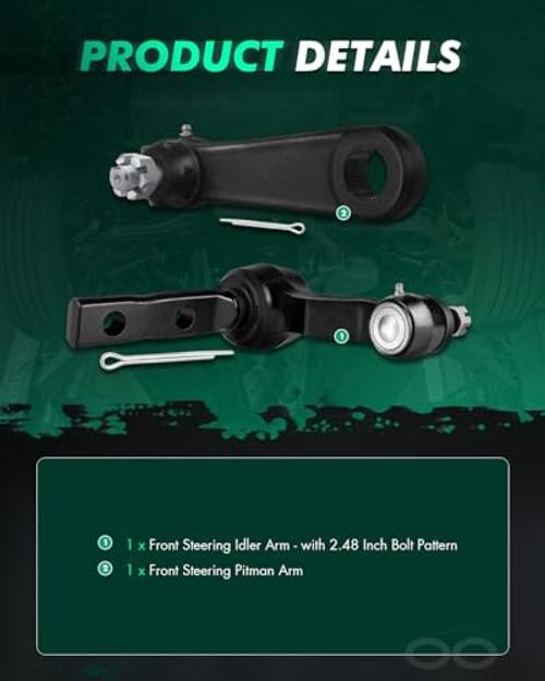 2pcs Steering Pitman Arm Idler Arm fit for Ford for F-150 for Expedition for