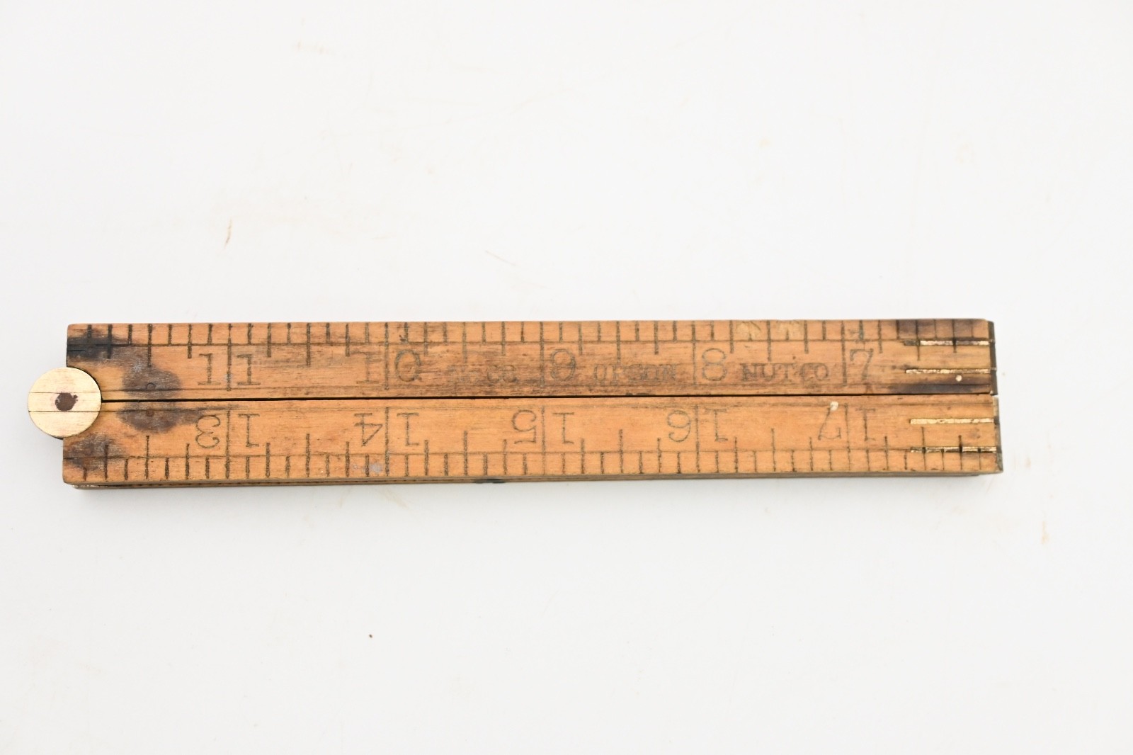 Vintage Upson Nut Co No. 68 Boxwood & Brass 24″ Folding Ruler Made In USA