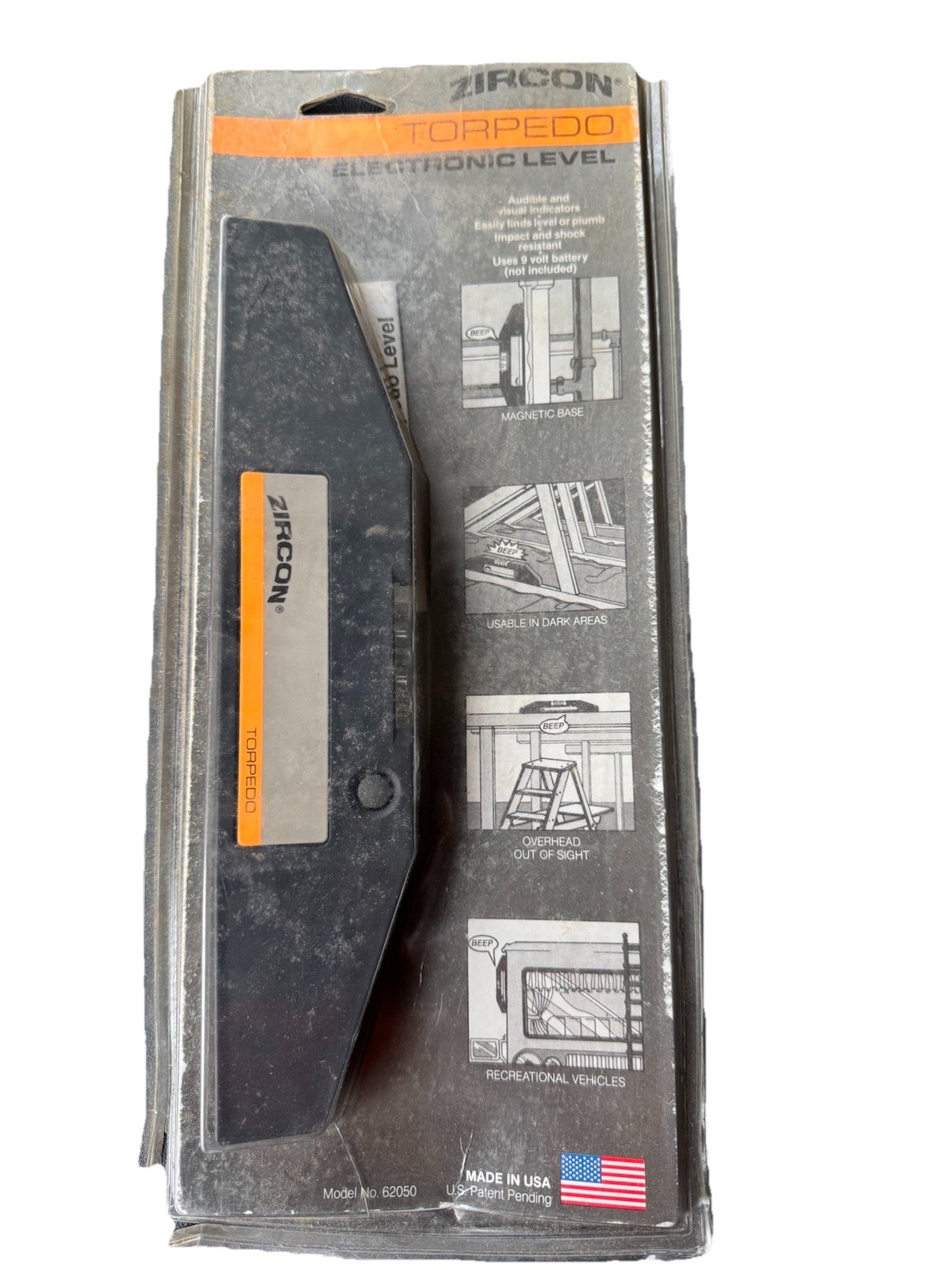 Vintage 1989 ZIRCON Torpedo PLUMB Sensor LEVEL New Old Stock