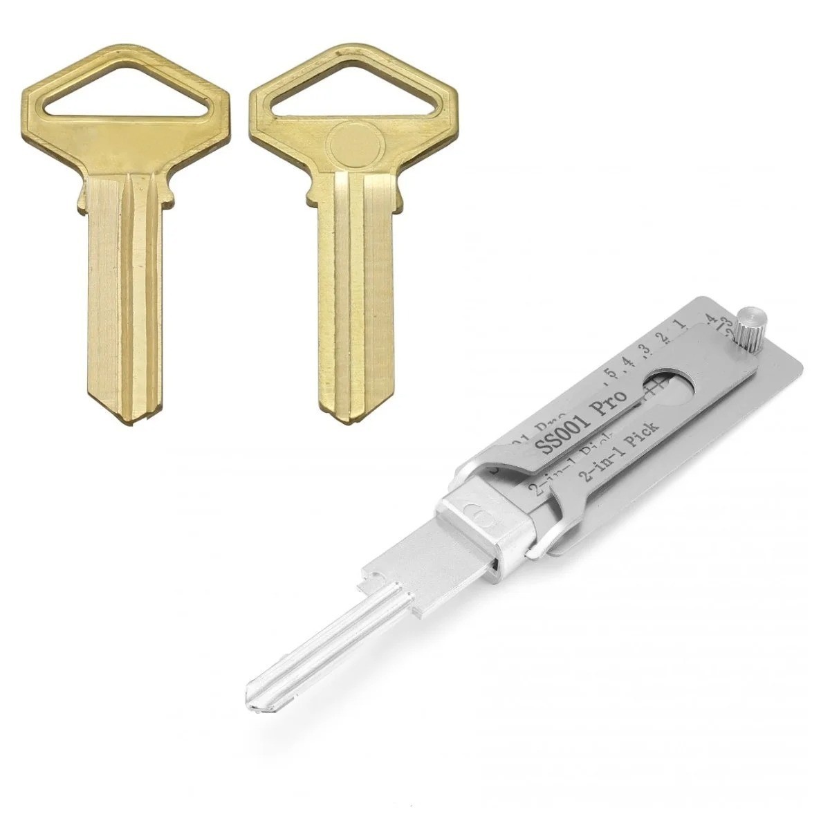 2-in-1 Stainless Steel Key Decoder Locksmith SS001 PRO Lock Repair Tools Kit 1PC