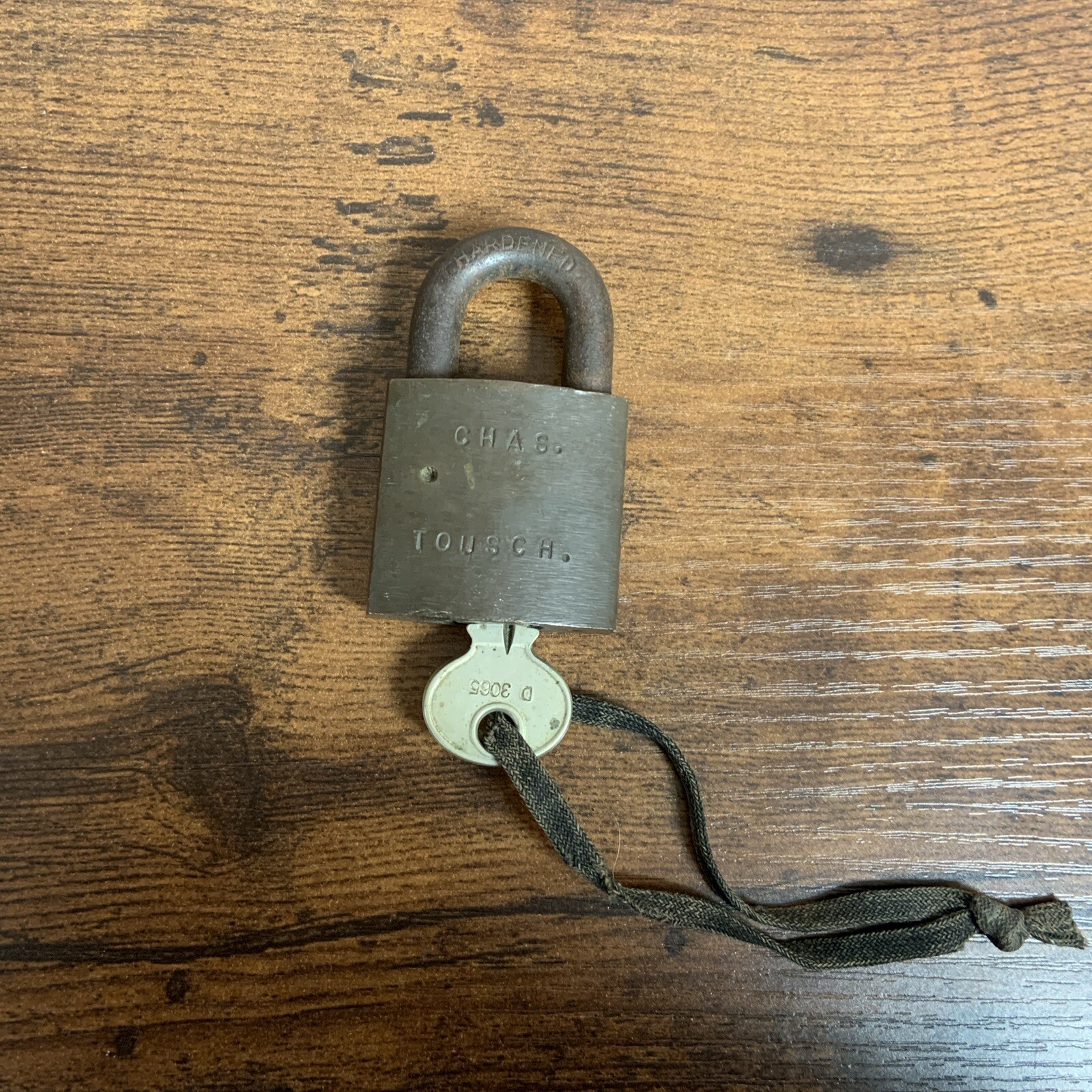 Vintage Corbin Cabinet Chas. Tousch UTILITIES? PADLOCK Lock w/ KEY
