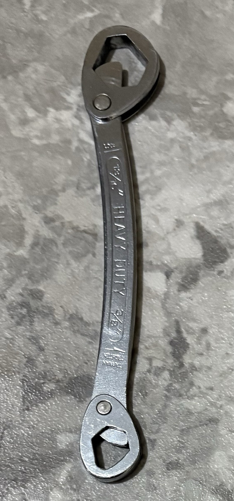 Vintage TRAQ Master Heavy Duty Thin Multi-Wrench 13/16″ & 3/8″ Adjustable Tool